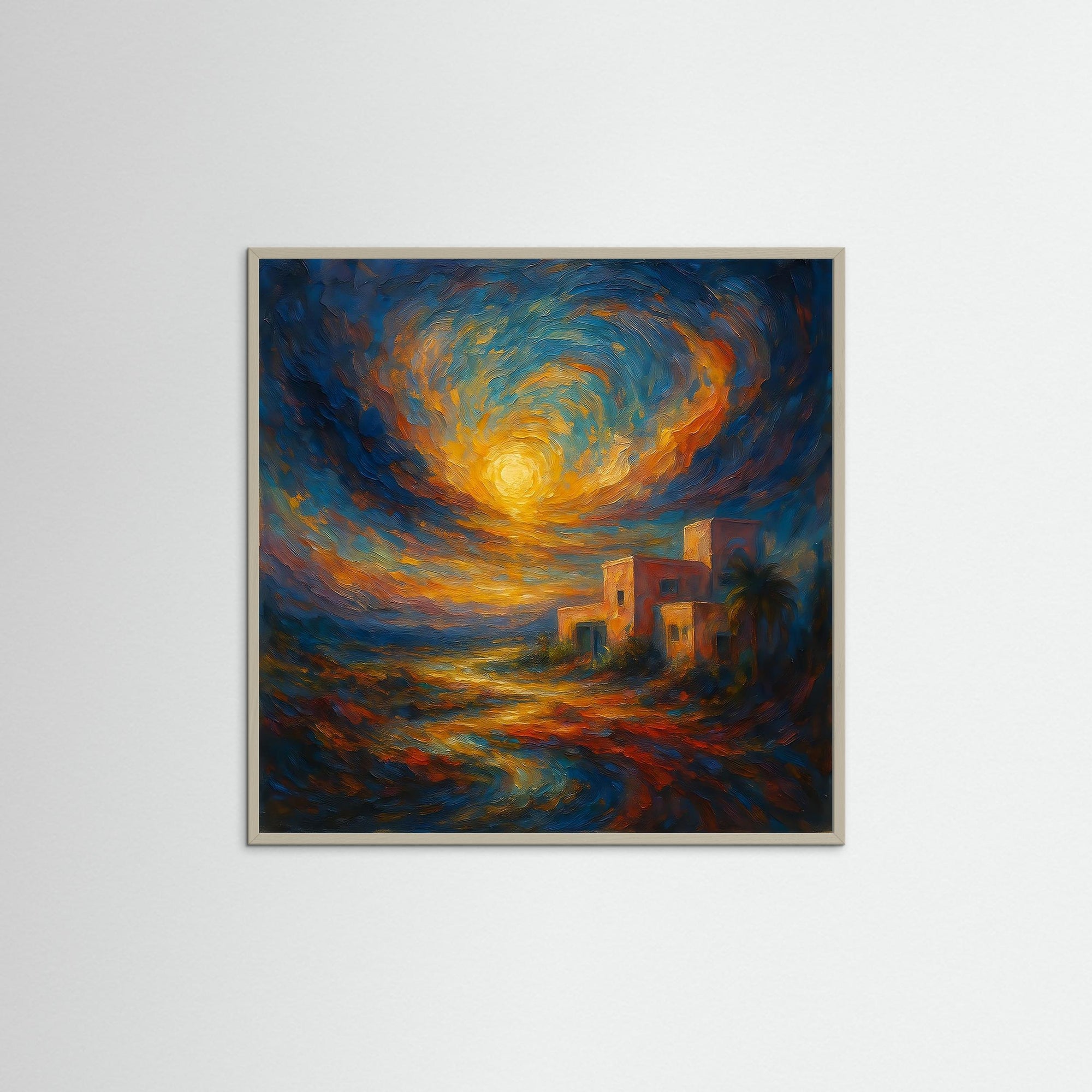 Desert Glow als Kunstdruck mit grauem Echtholzrahmen