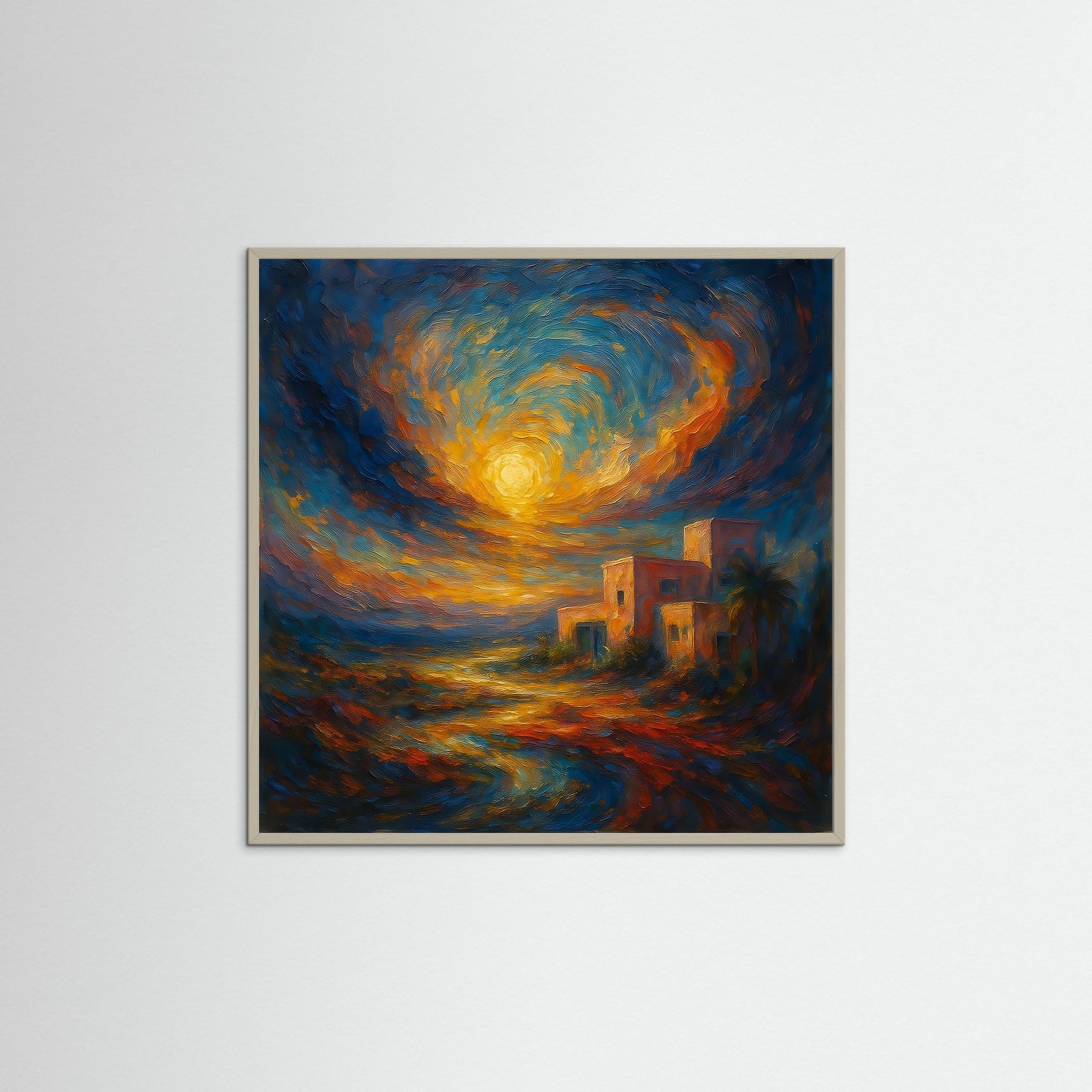 Desert Glow als Kunstdruck mit grauem Echtholzrahmen