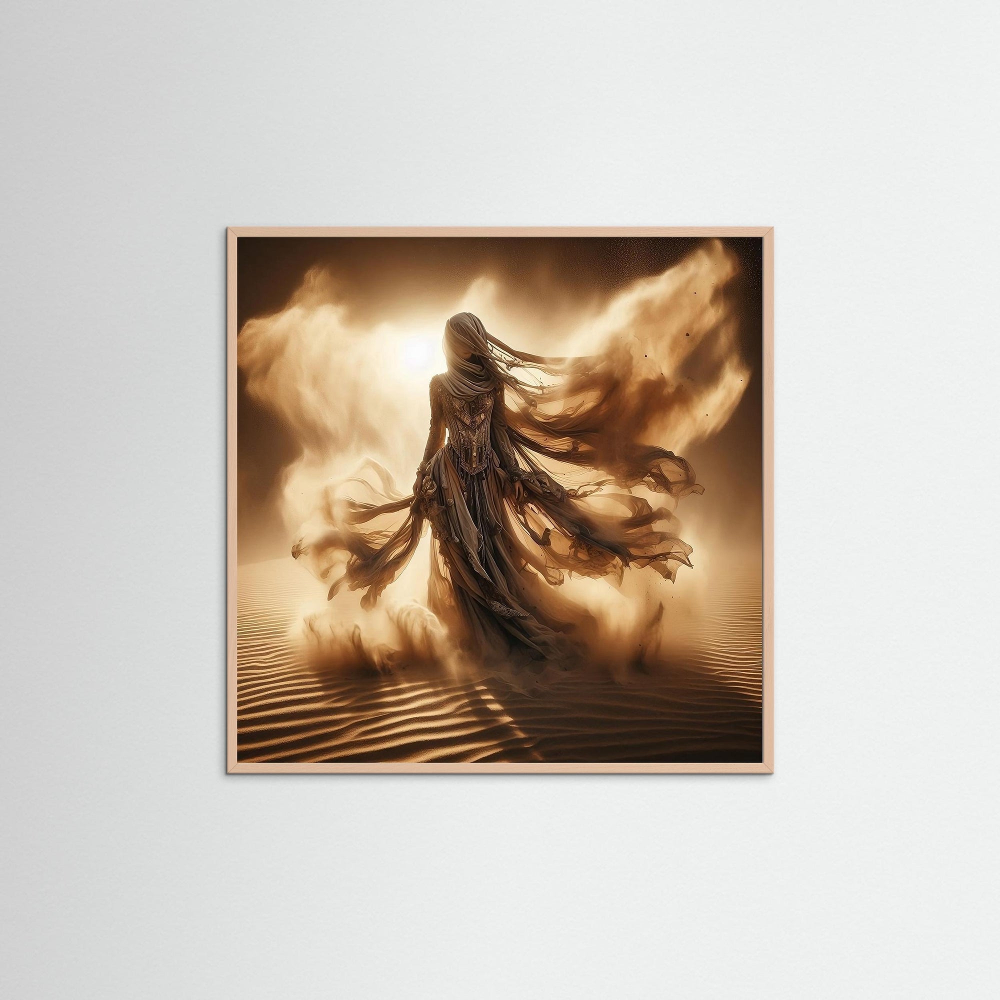 Desert Veil als Kunstmotiv mit Echtholzrahmen in Rose