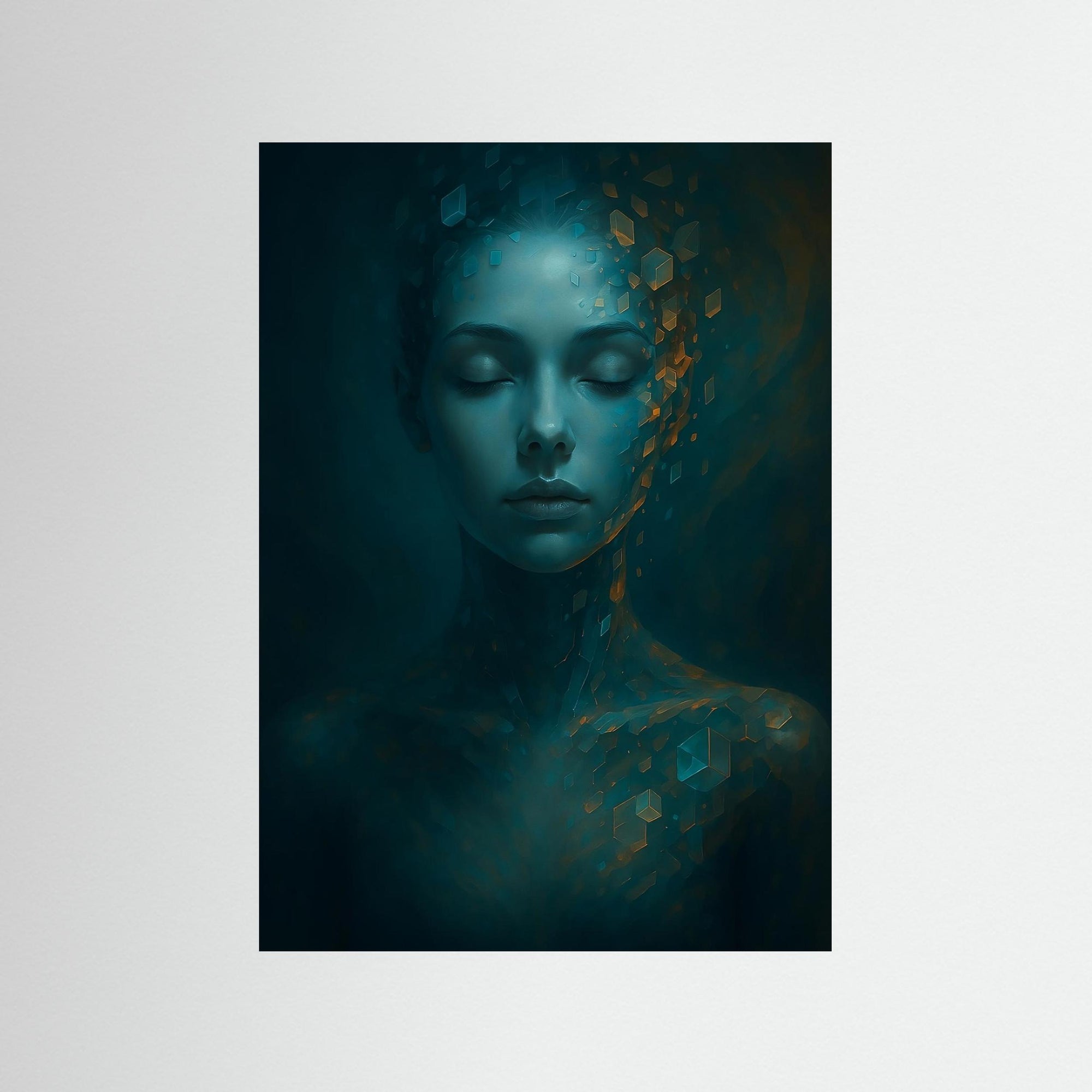 Digital Serenity als rahmenlose Wandkunst
