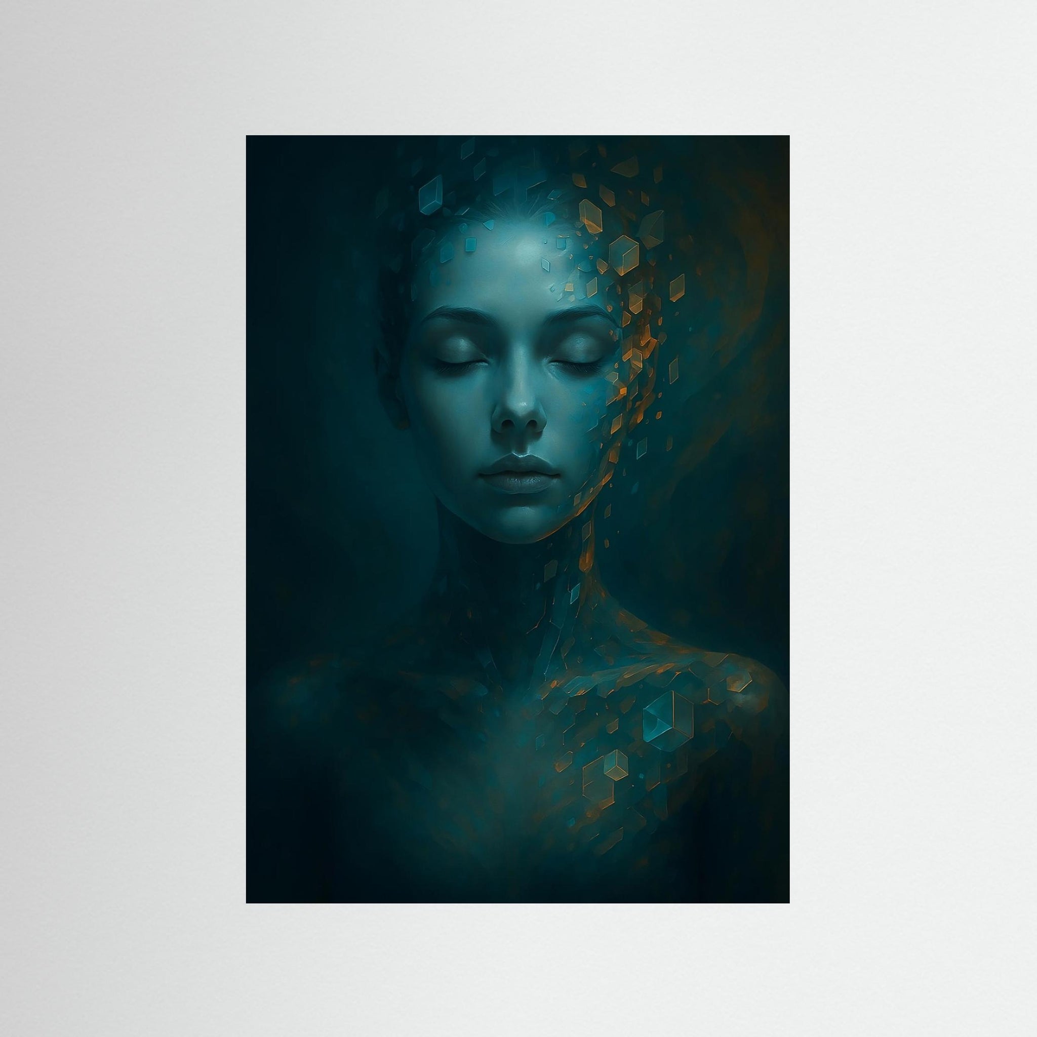 Digital Serenity als rahmenlose Wandkunst