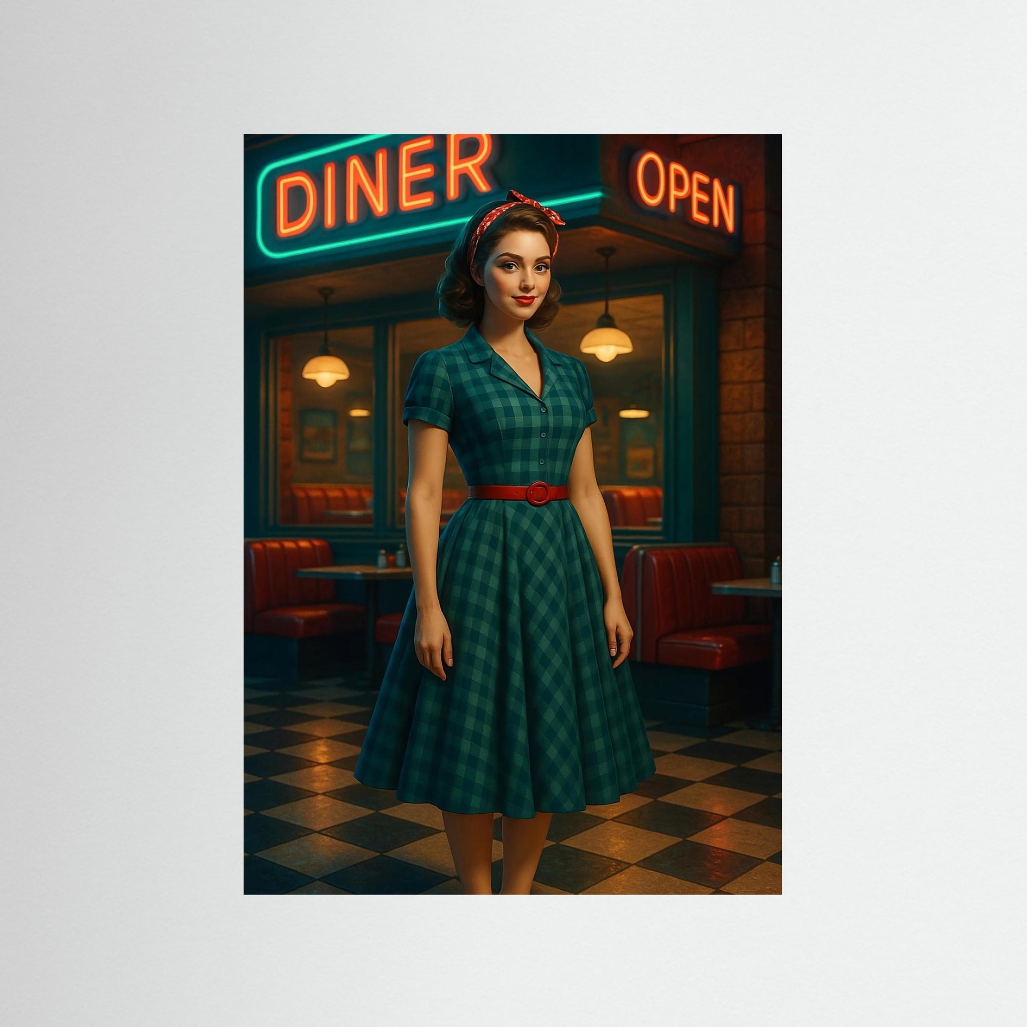 Diner Belle als rahmenlose Wandkunst