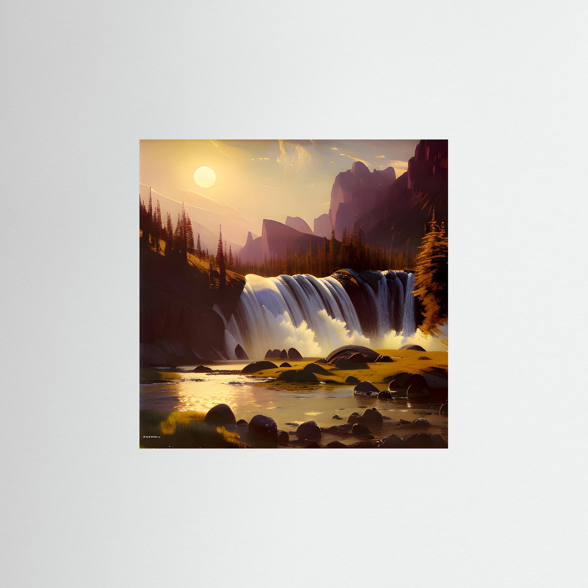 Dream Waterfall als rahmenloses Kunstmotiv