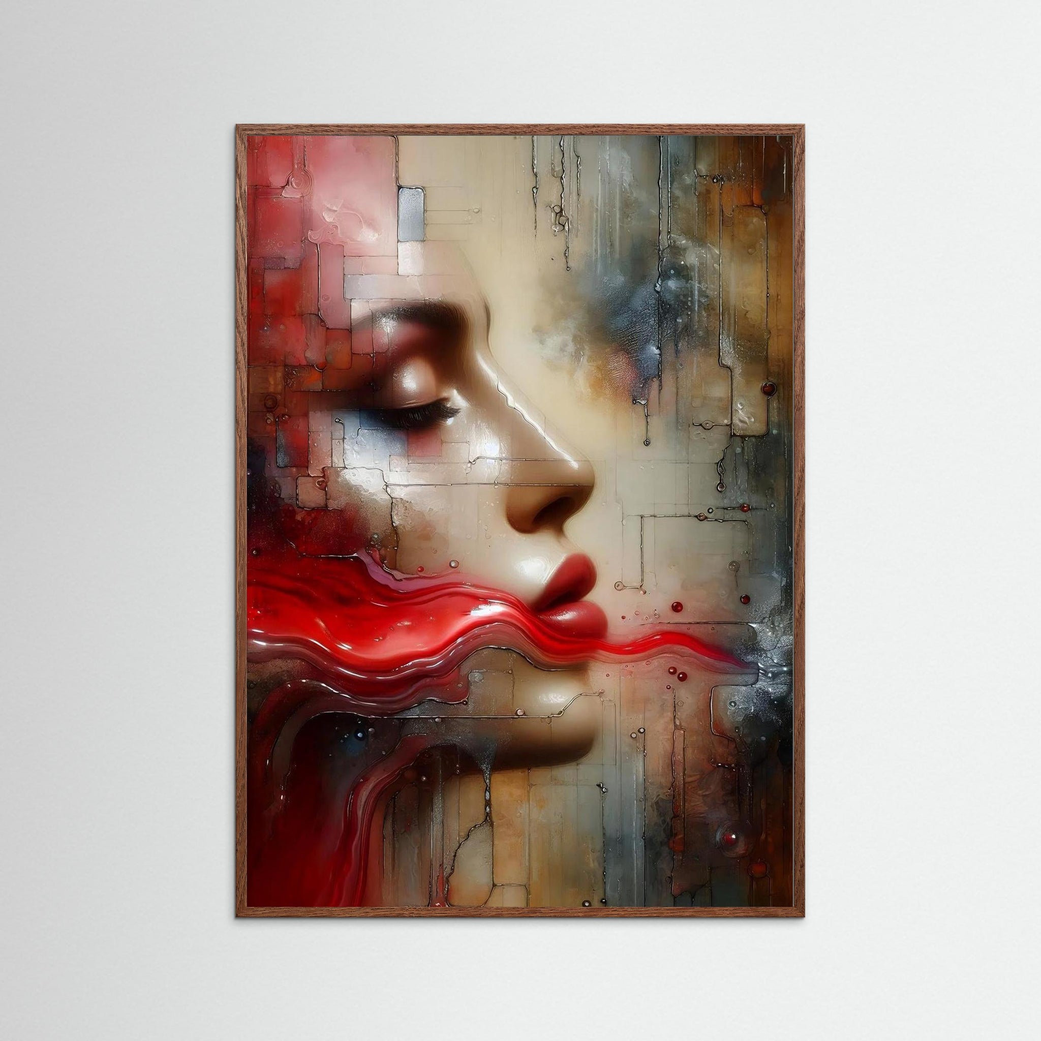 Red Frequency – AI Art (Print)