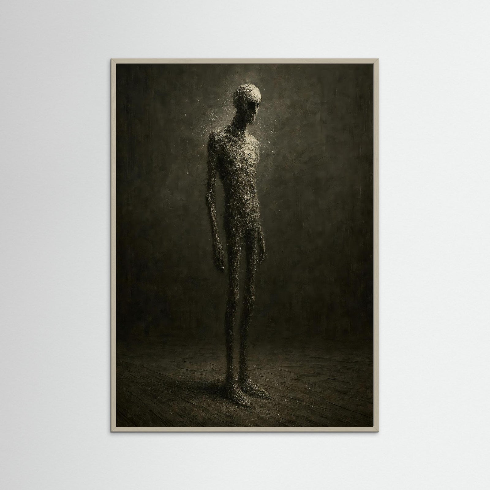 Dust Man als Kunstmotiv mit grauem Echtholzrahmen