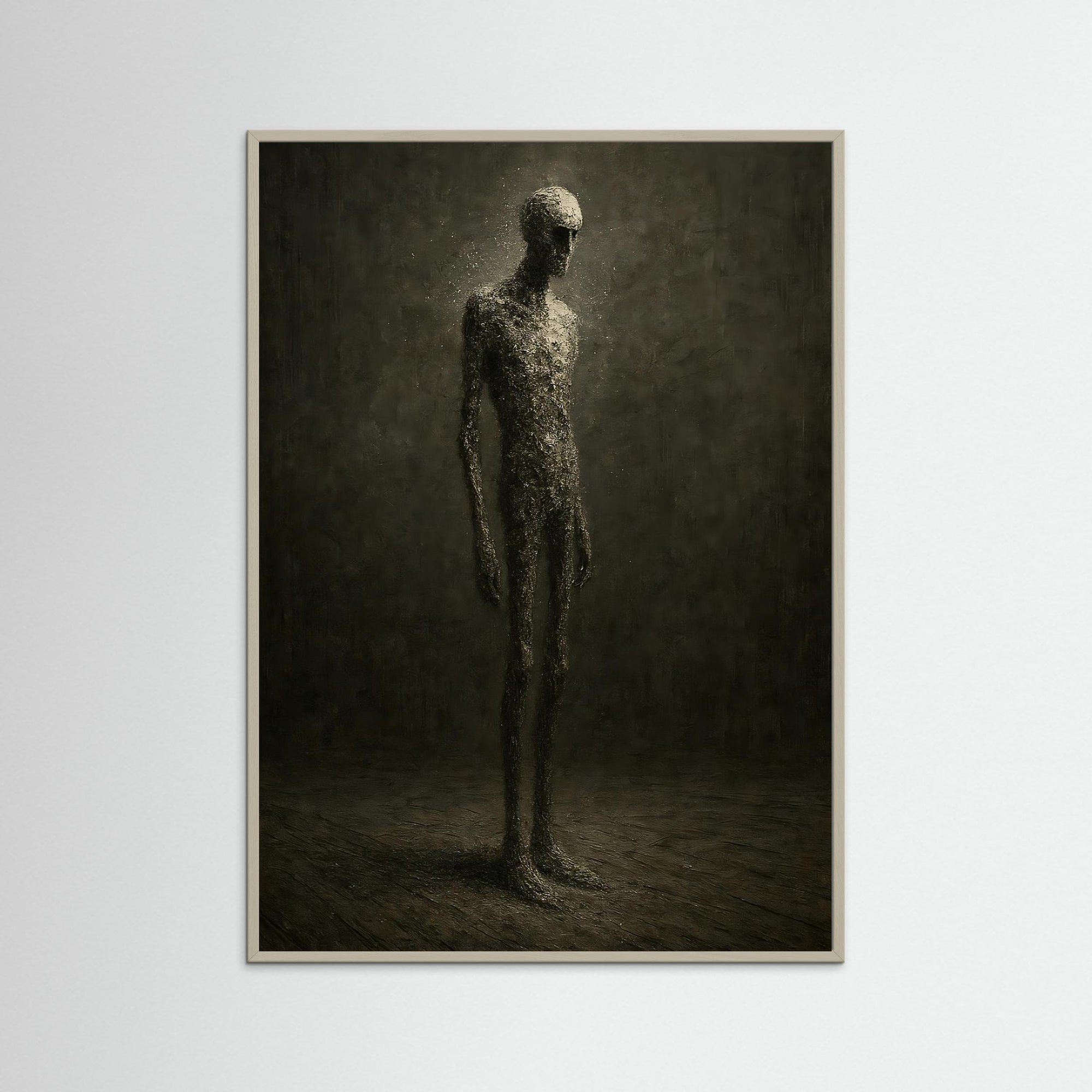 Dust Man als Kunstmotiv mit grauem Echtholzrahmen