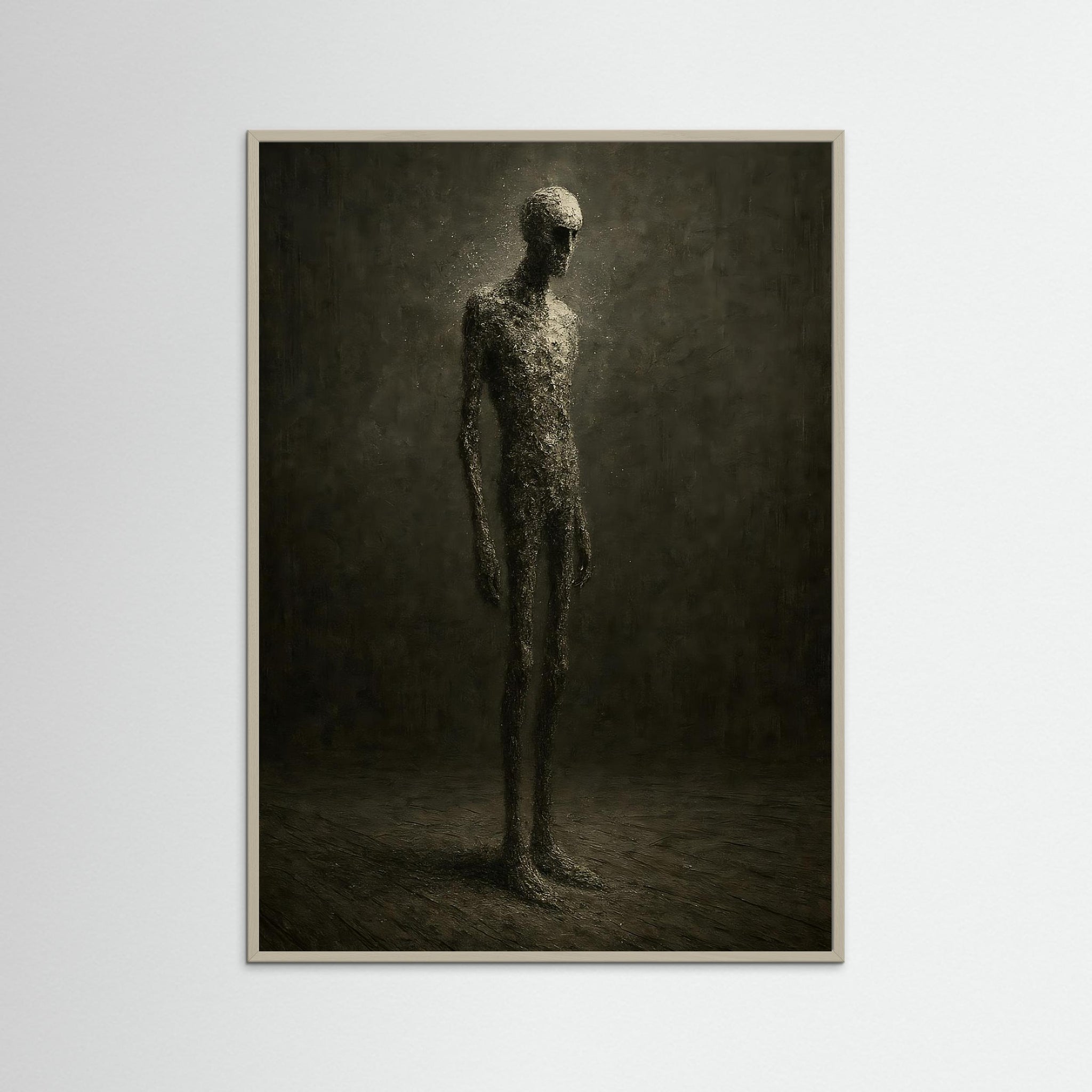 Dust Man als Kunstmotiv mit grauem Echtholzrahmen