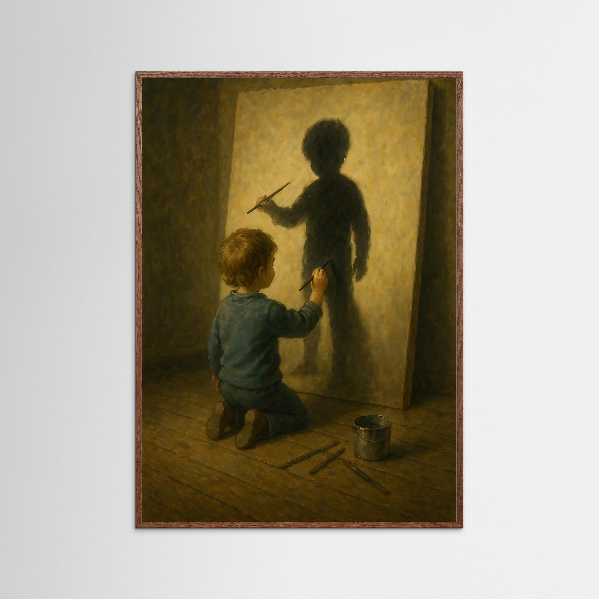 Echo of the Self als Kunstwerk mit dunklem Echtholzrahmen