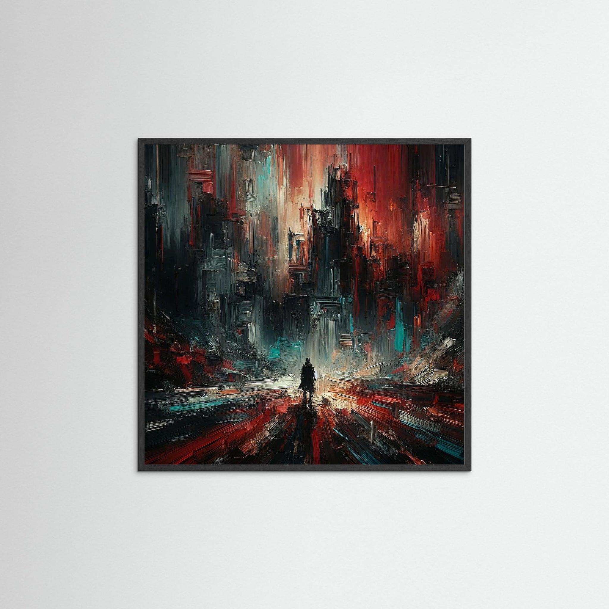 Echoes of Solitude als Kunstwerk mit schwarzem Echtholzrahmen