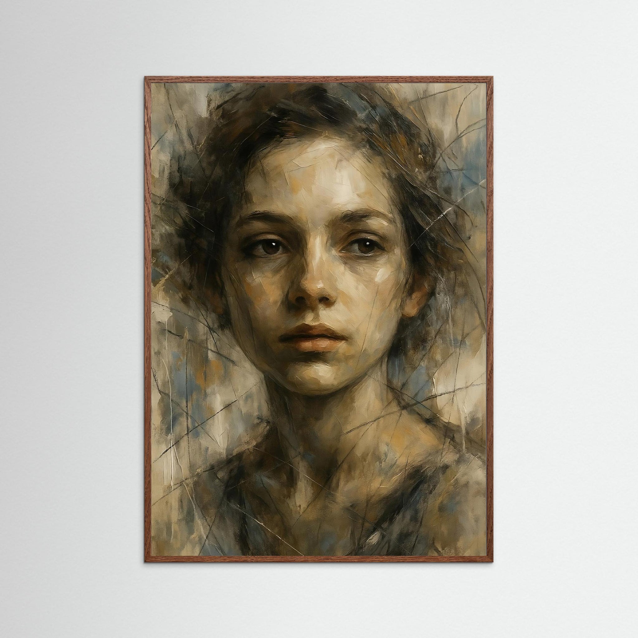Echoes of Stillness als Kunstmotiv mit dunklem Echtholzrahmen