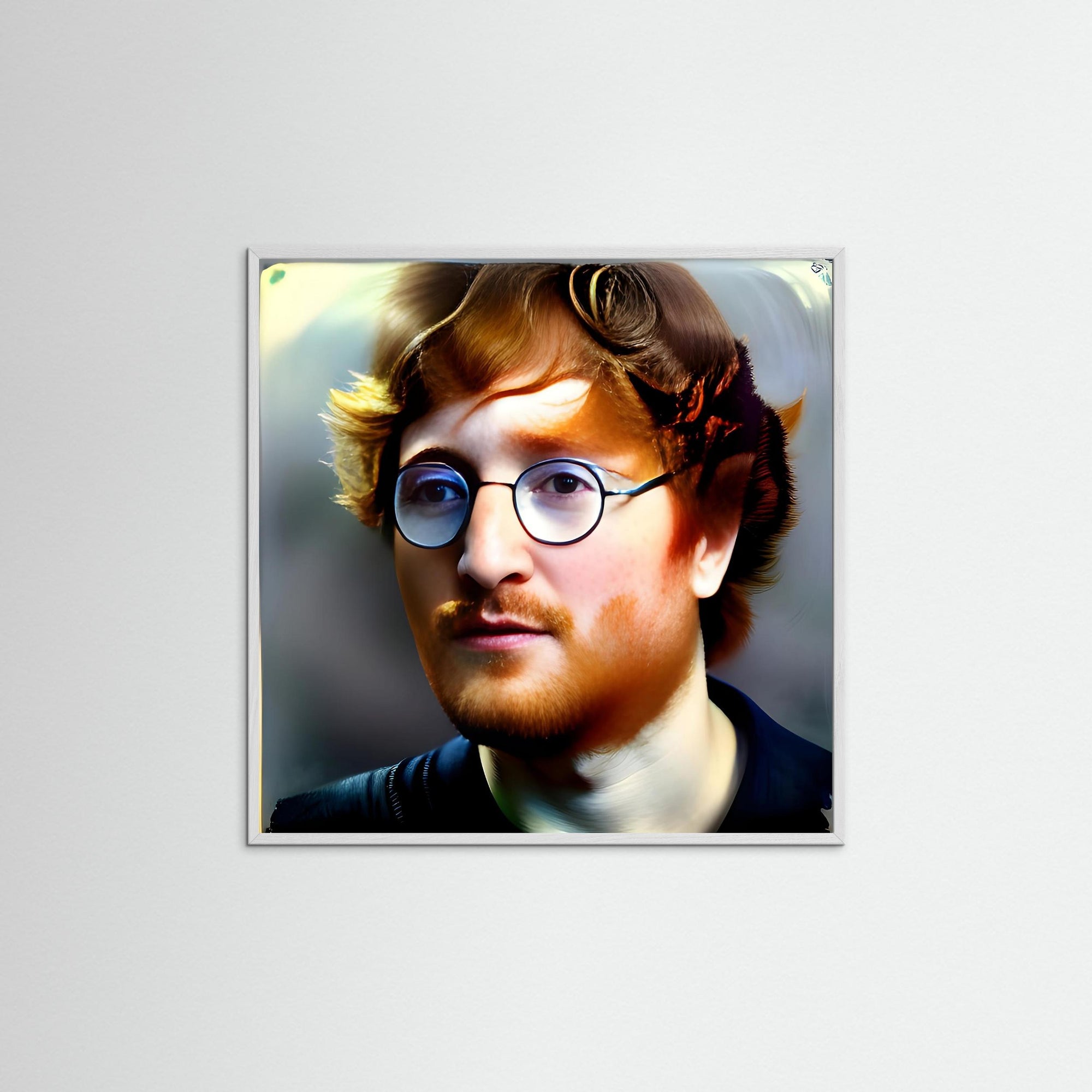 EdLennon als gerahmtes Kunstmotiv mit weißem Echtholzrahmen