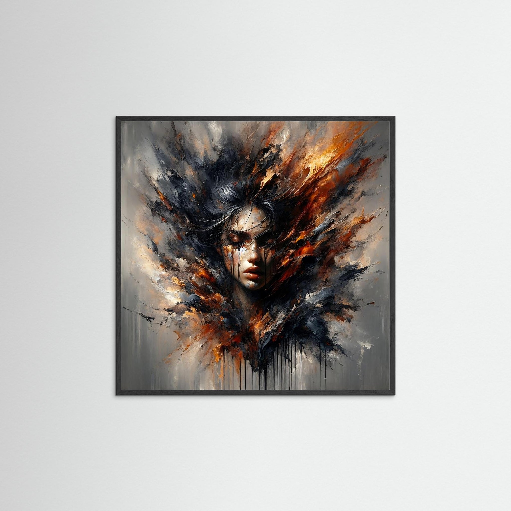 Embers of Emotion als Kunstwerk mit schwarzem Echtholzrahmen