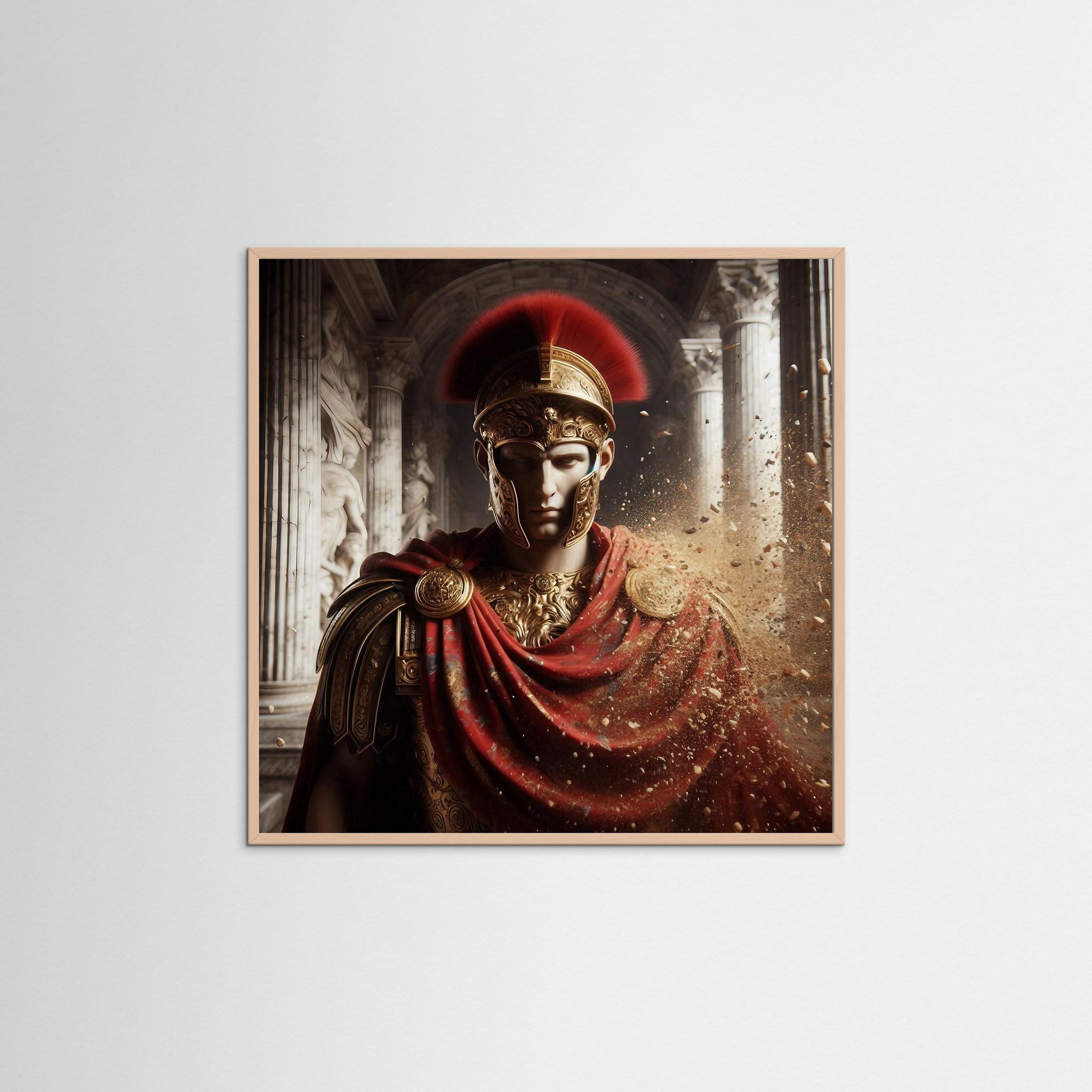 Emperor Augustus als Wandbild mit Echtholzrahmen in Rose