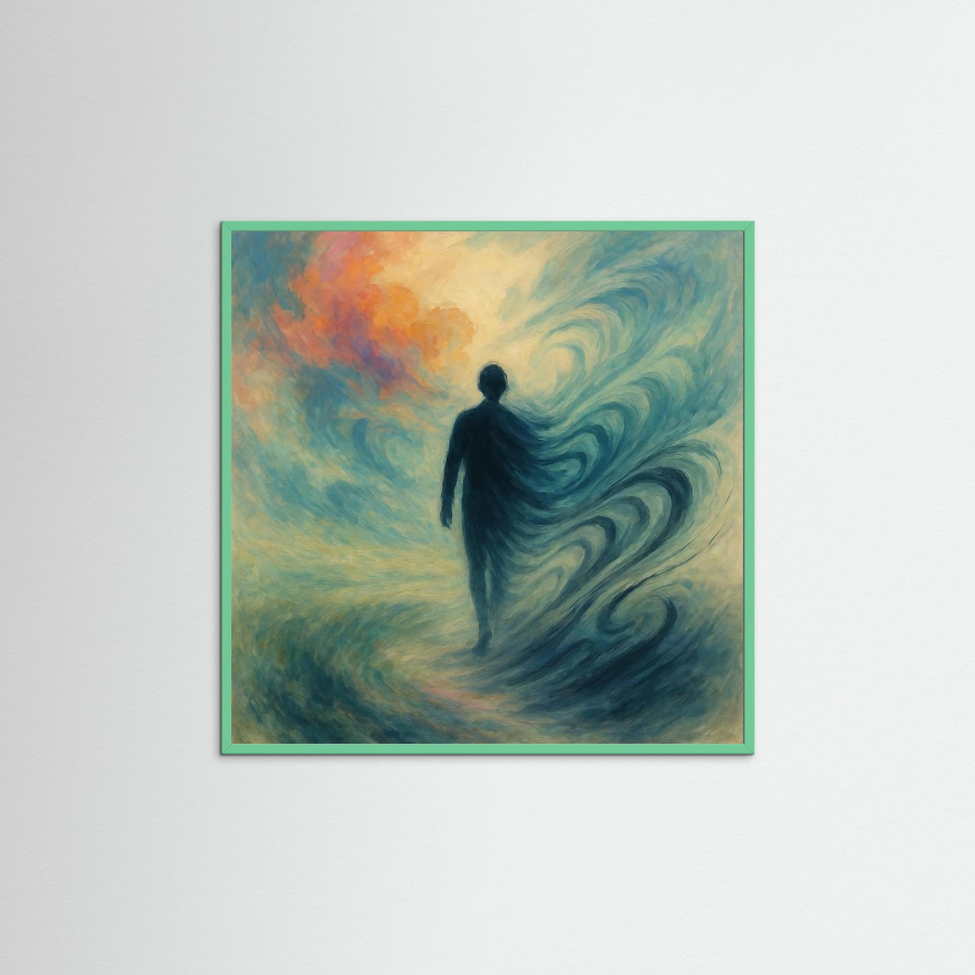 Eternal Passage als Wandbild mit Echtholzrahmen in Mint