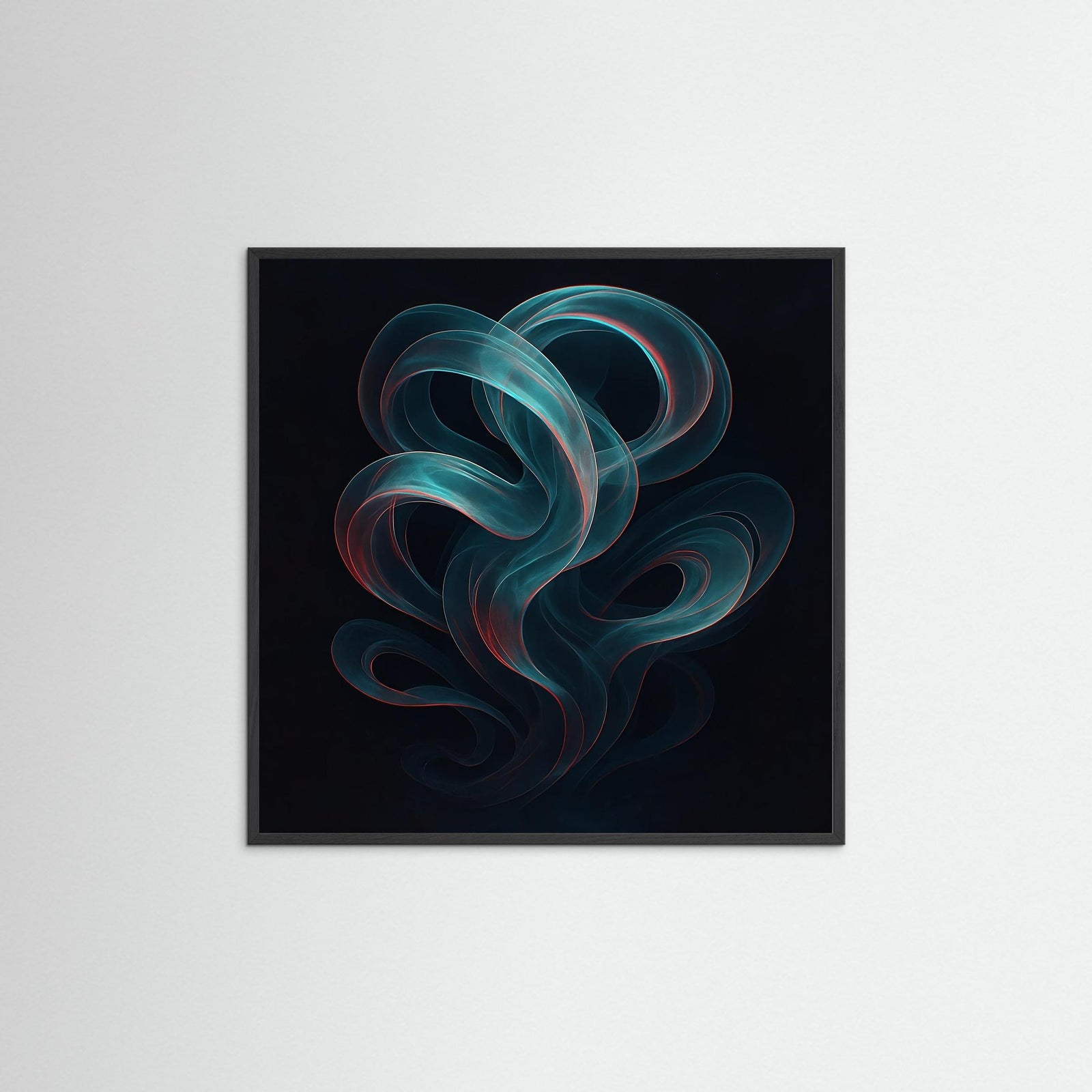 Ethereal Flow als Kunstwerk mit schwarzem Echtholzrahmen