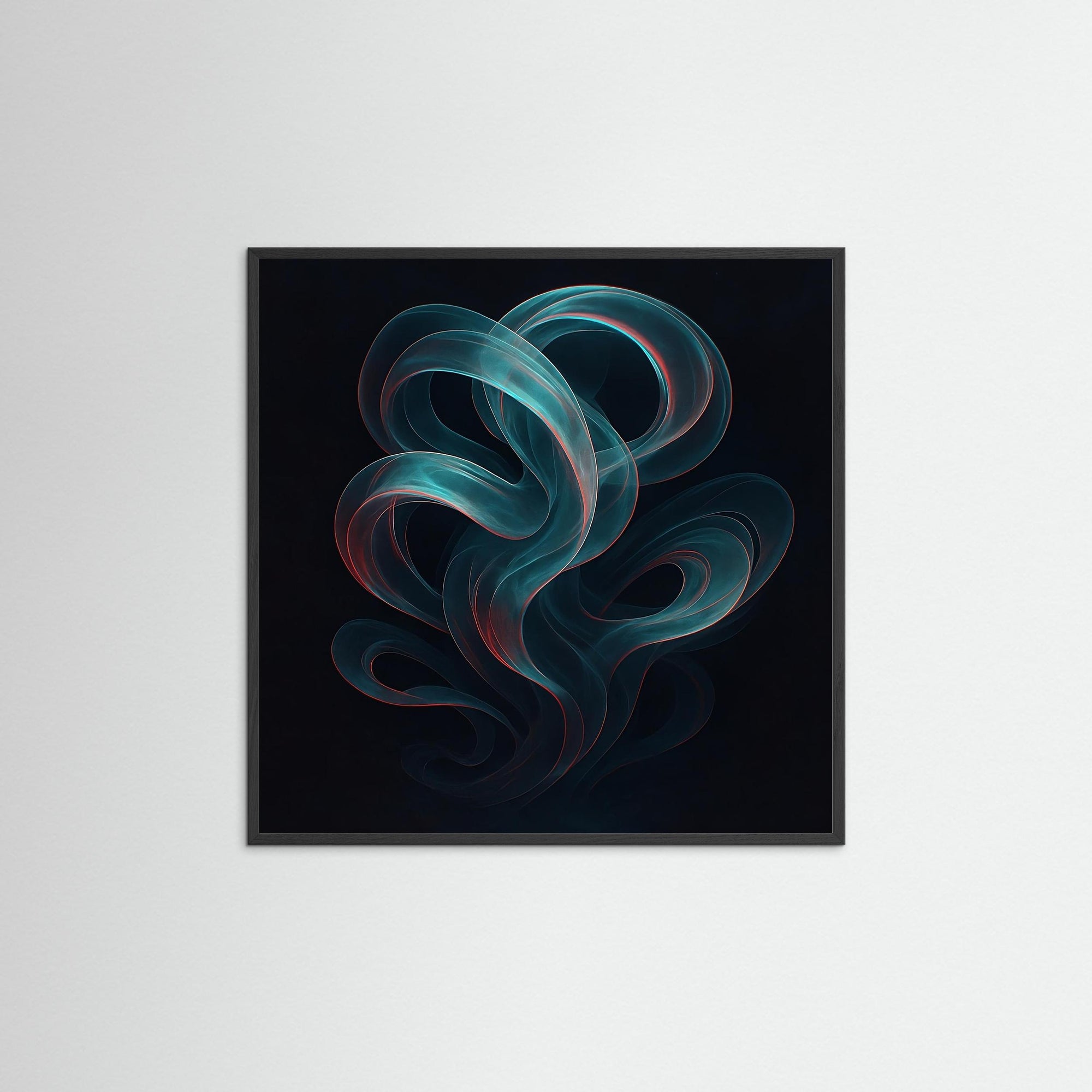 Ethereal Flow als Kunstwerk mit schwarzem Echtholzrahmen