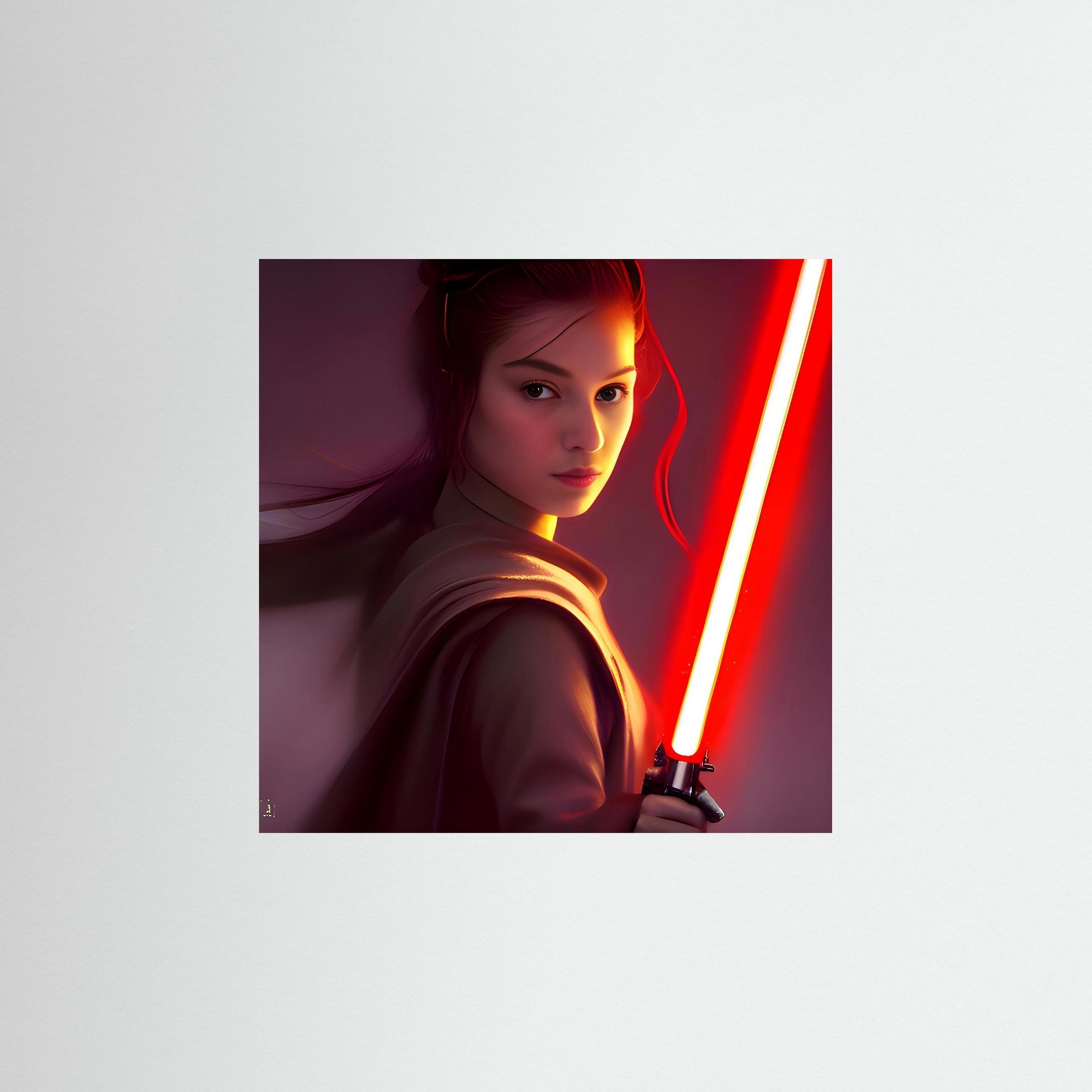 Female Jedi Knight als rahmenlose Wandkunst
