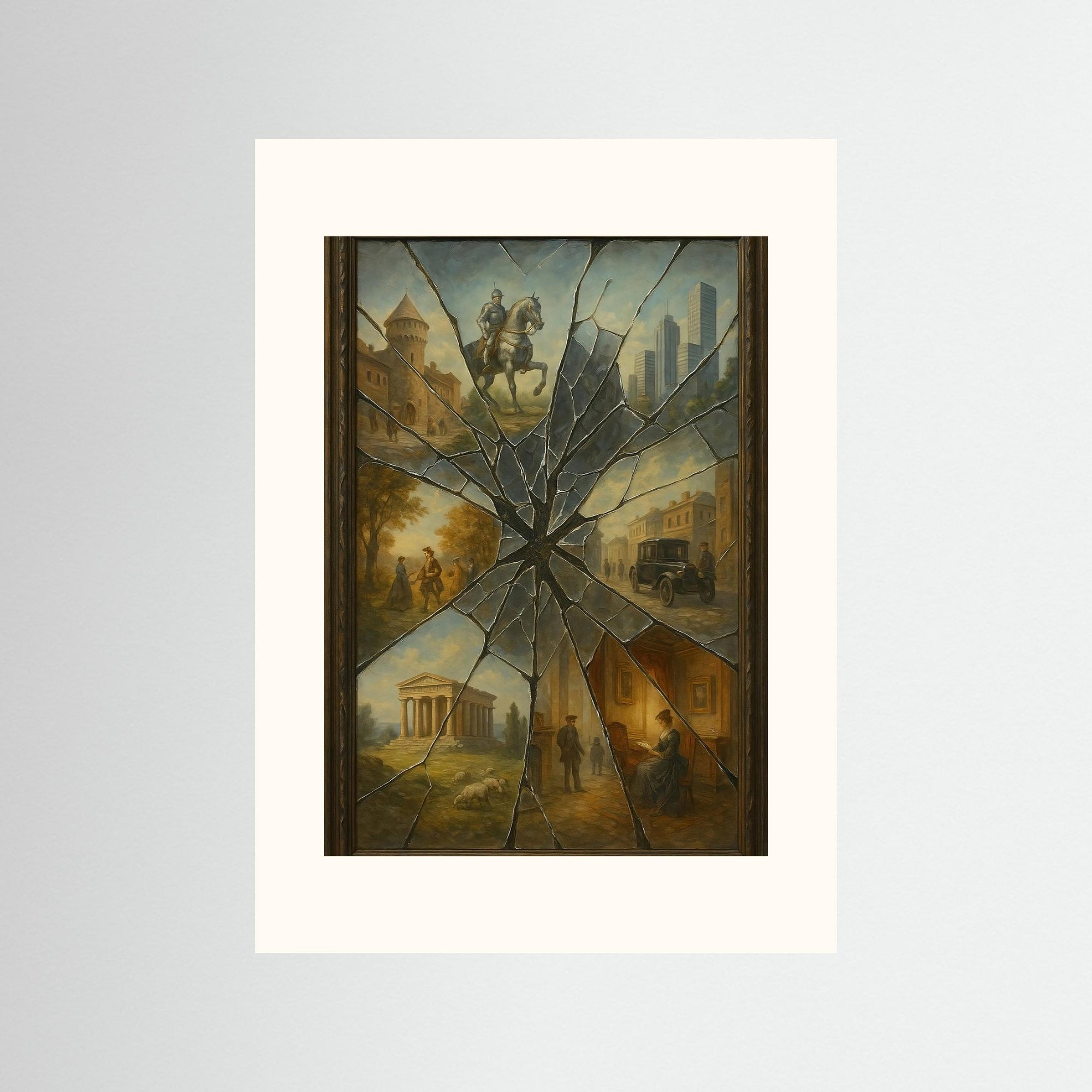 Fragments of Time als rahmenloser Kunstdruck mit Passepartout Freja