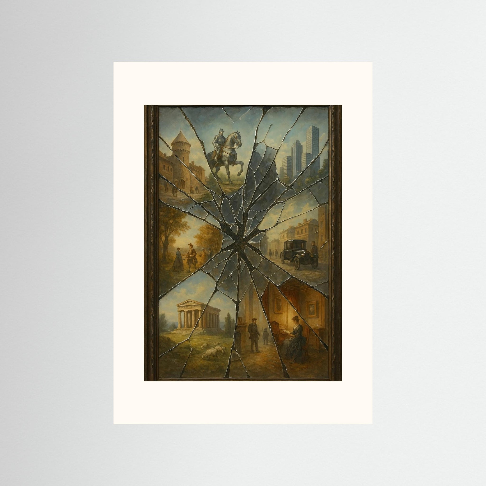 Fragments of Time als rahmenloser Kunstdruck mit Passepartout Freja