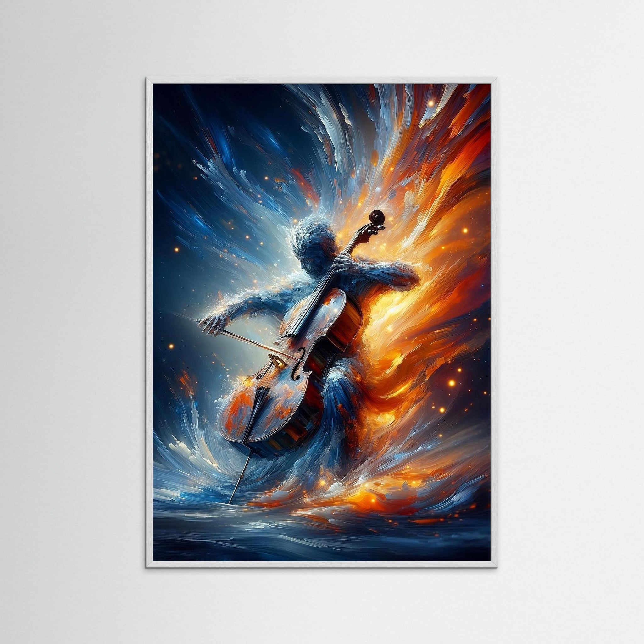 Frozen Melody als Kunstmotiv mit weißem Echtholzrahmen