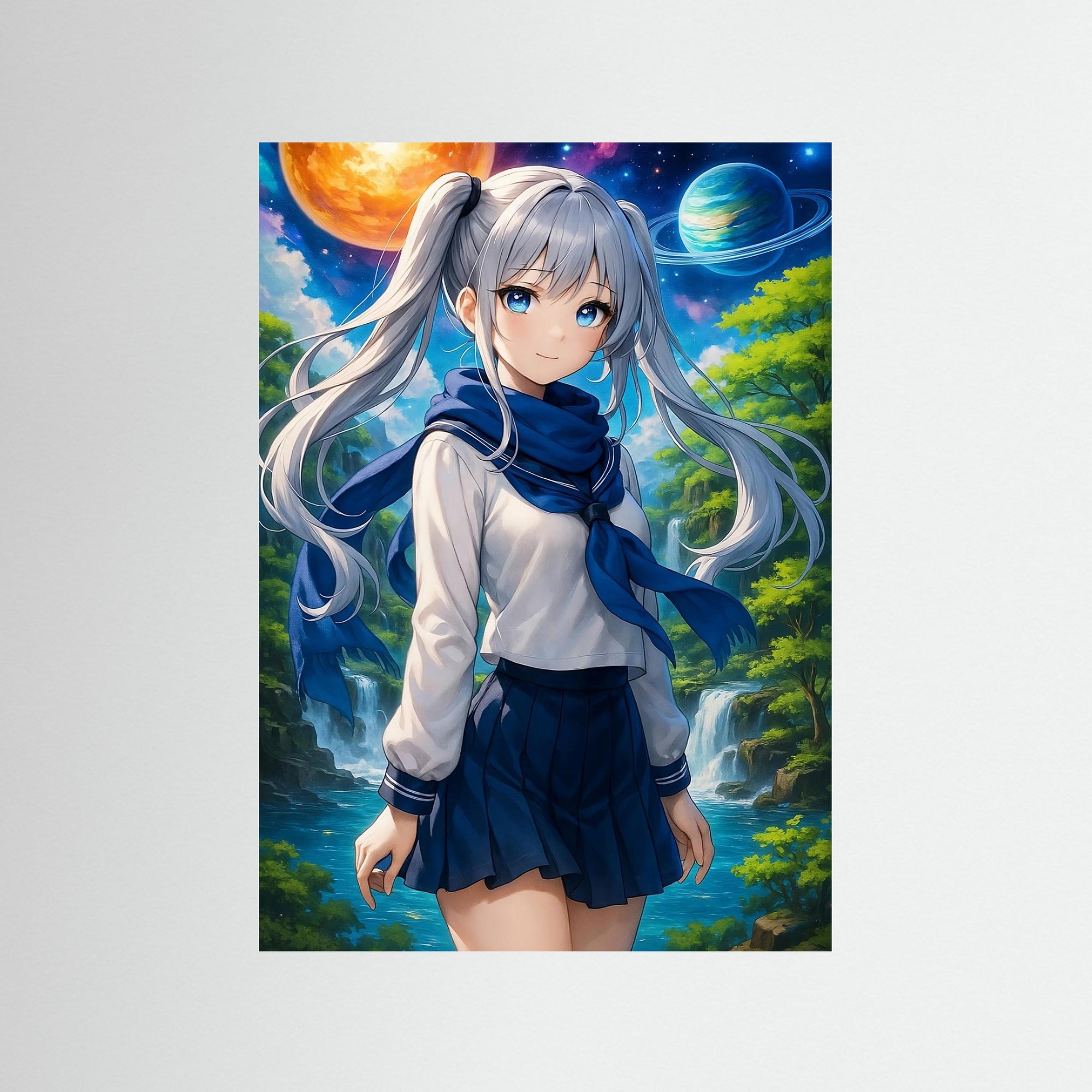 Galactic Sakura als rahmenlose Wandkunst