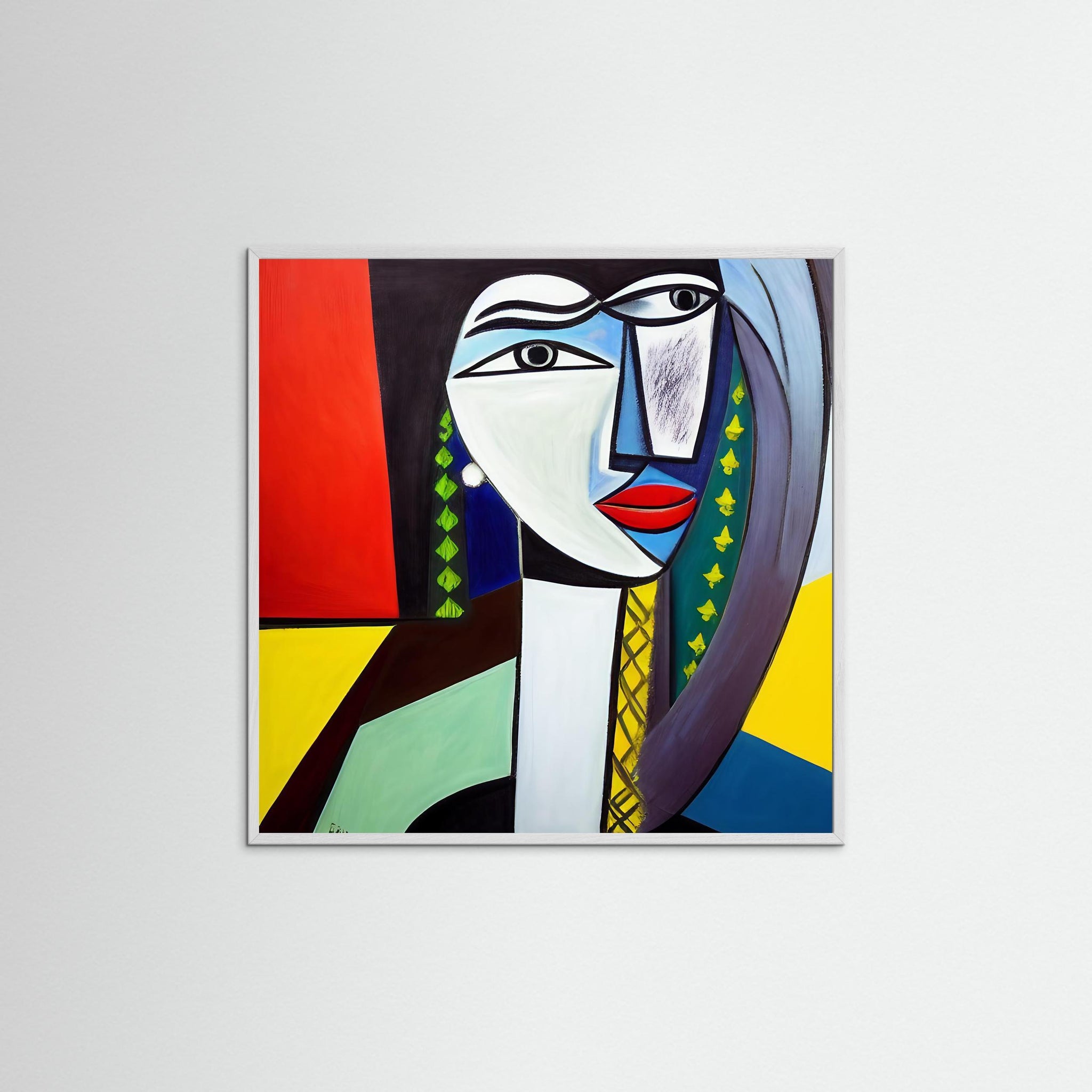 Gewagtes Aussehen als Kunstmotiv mit weißem Echtholzrahmen