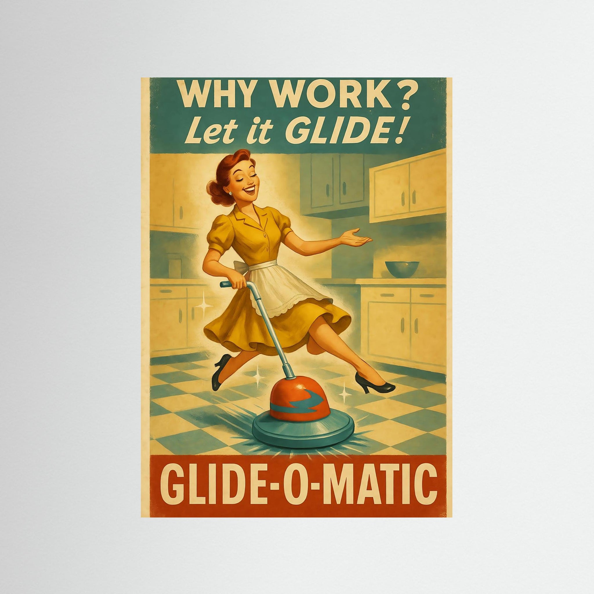 Glide-O-Matic als rahmenlose Wandkunst