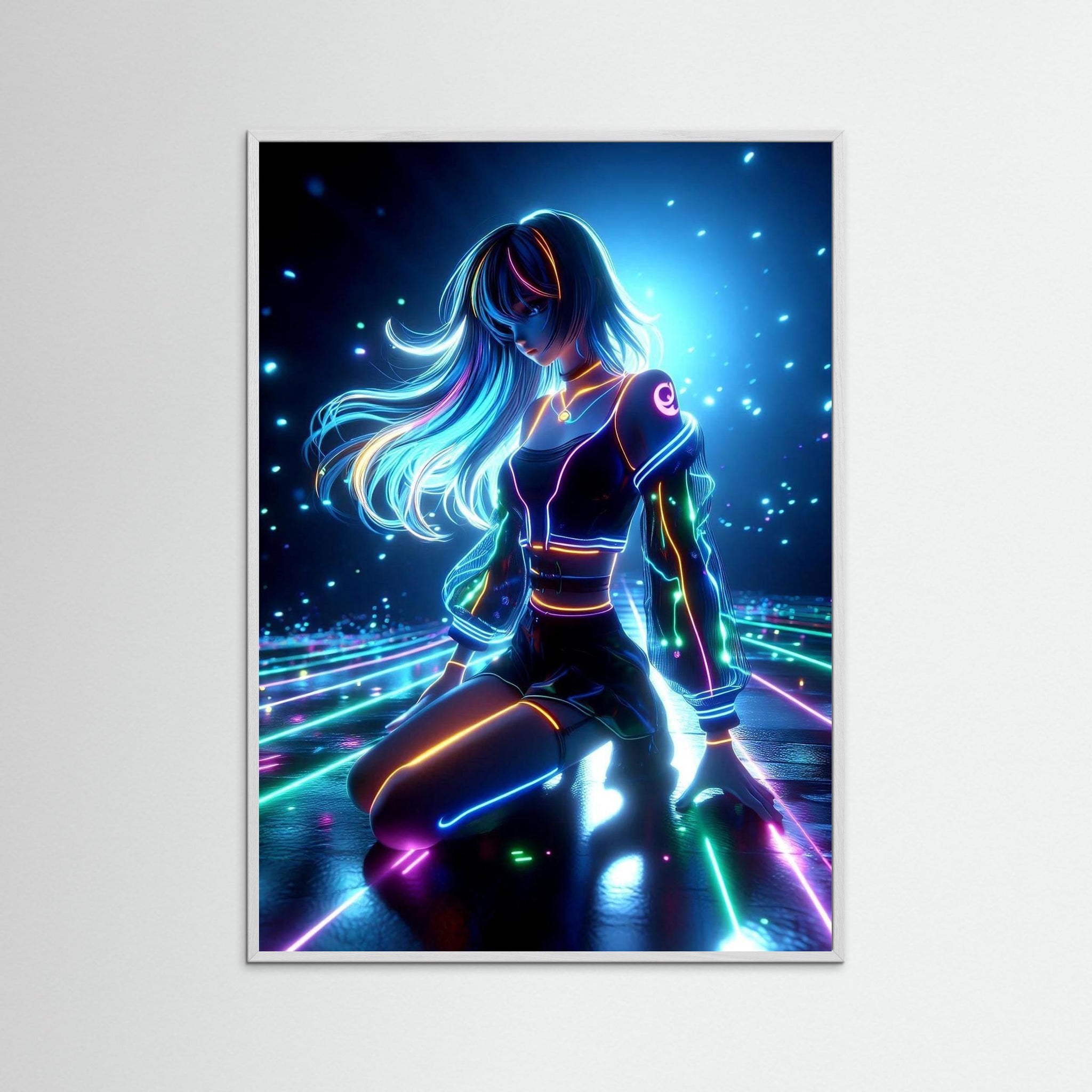 Glowborne als Kunstdruck mit weißem Echtholzrahmen