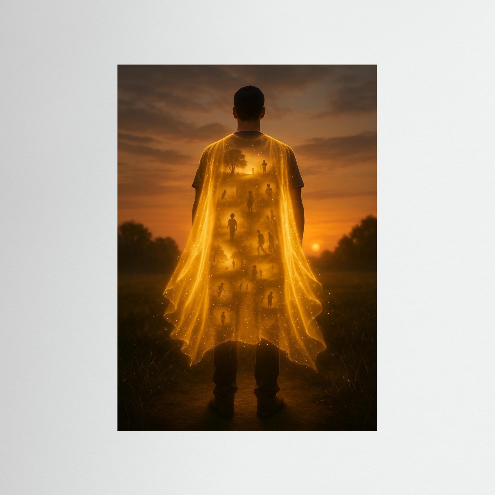Golden Echoes of Time als rahmenlose Wandkunst