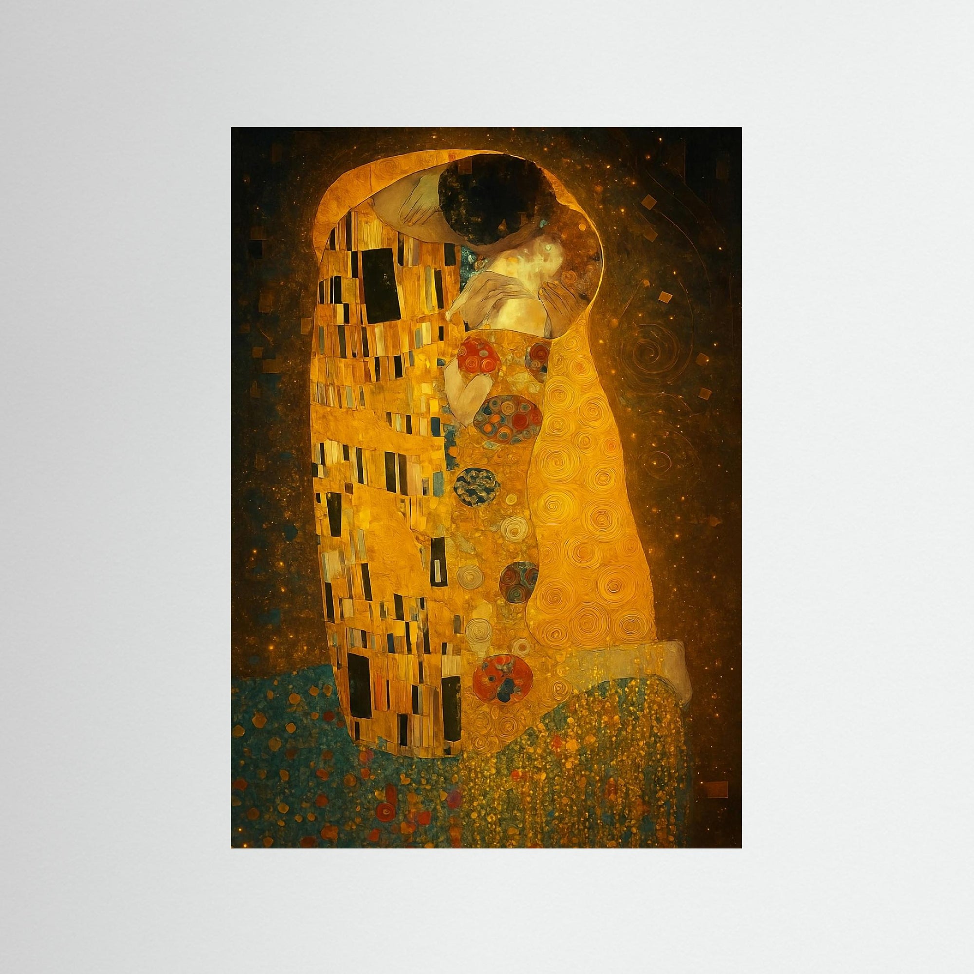 Golden Embrace als rahmenlose Wandkunst