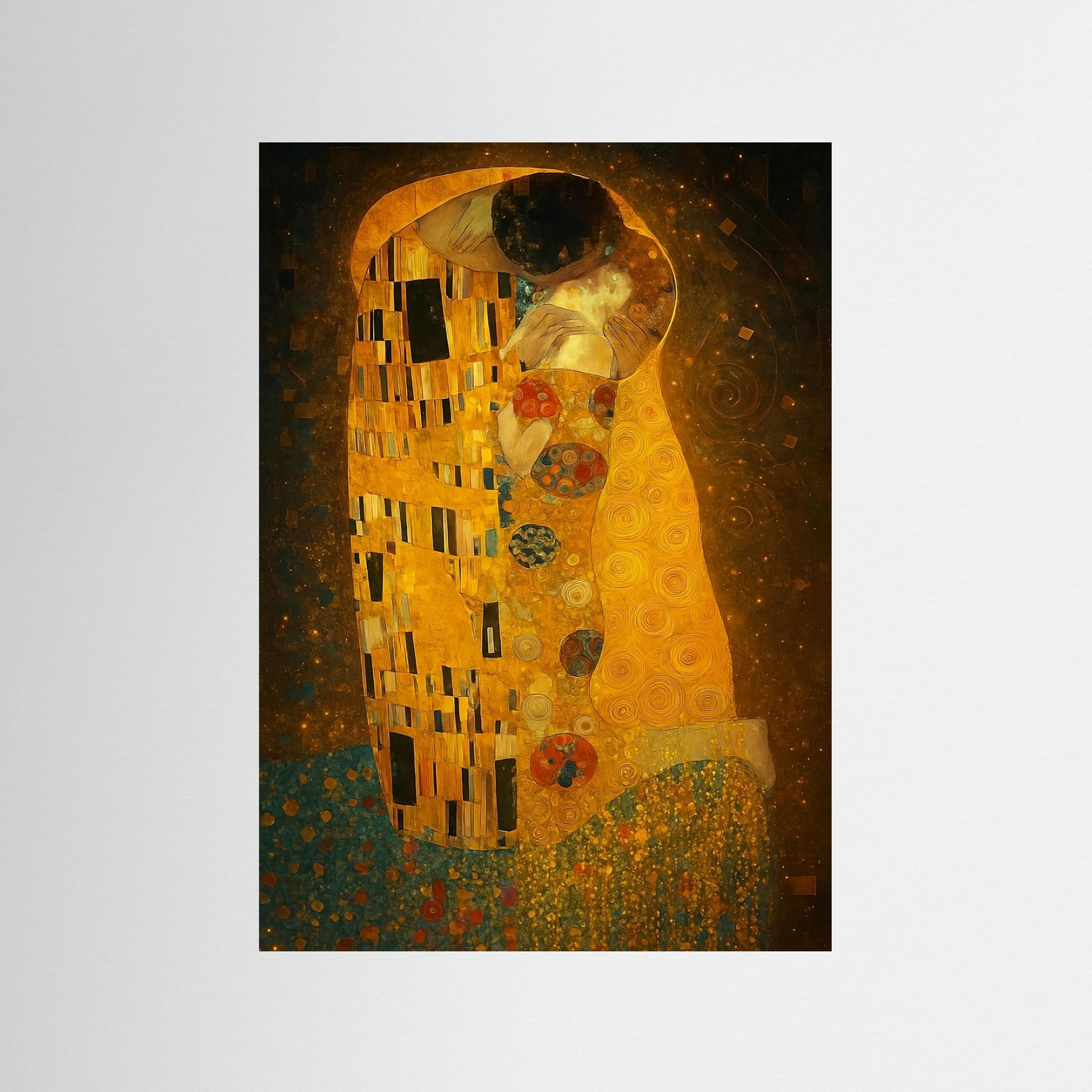 Golden Embrace als rahmenlose Wandkunst