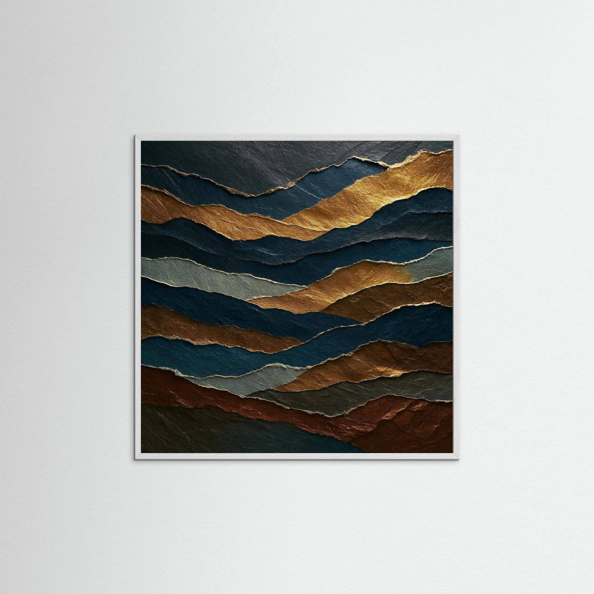 Golden Horizons als Kunstmotiv mit weißem Echtholzrahmen