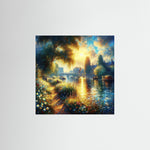 Golden Riverside als rahmenlose Wandkunst