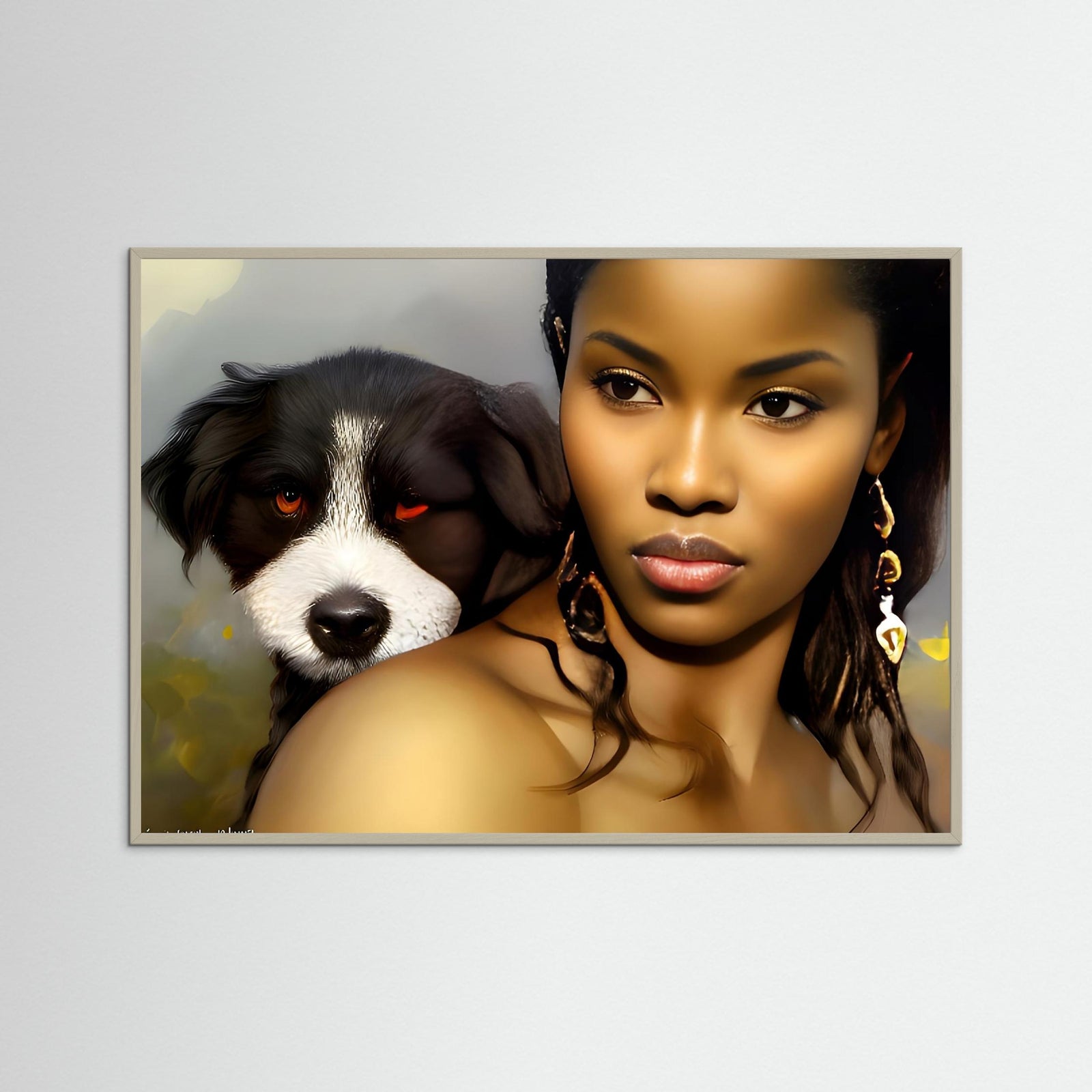 Grace & Loyalty als Kunstwerk mit grauem Echtholzrahmen