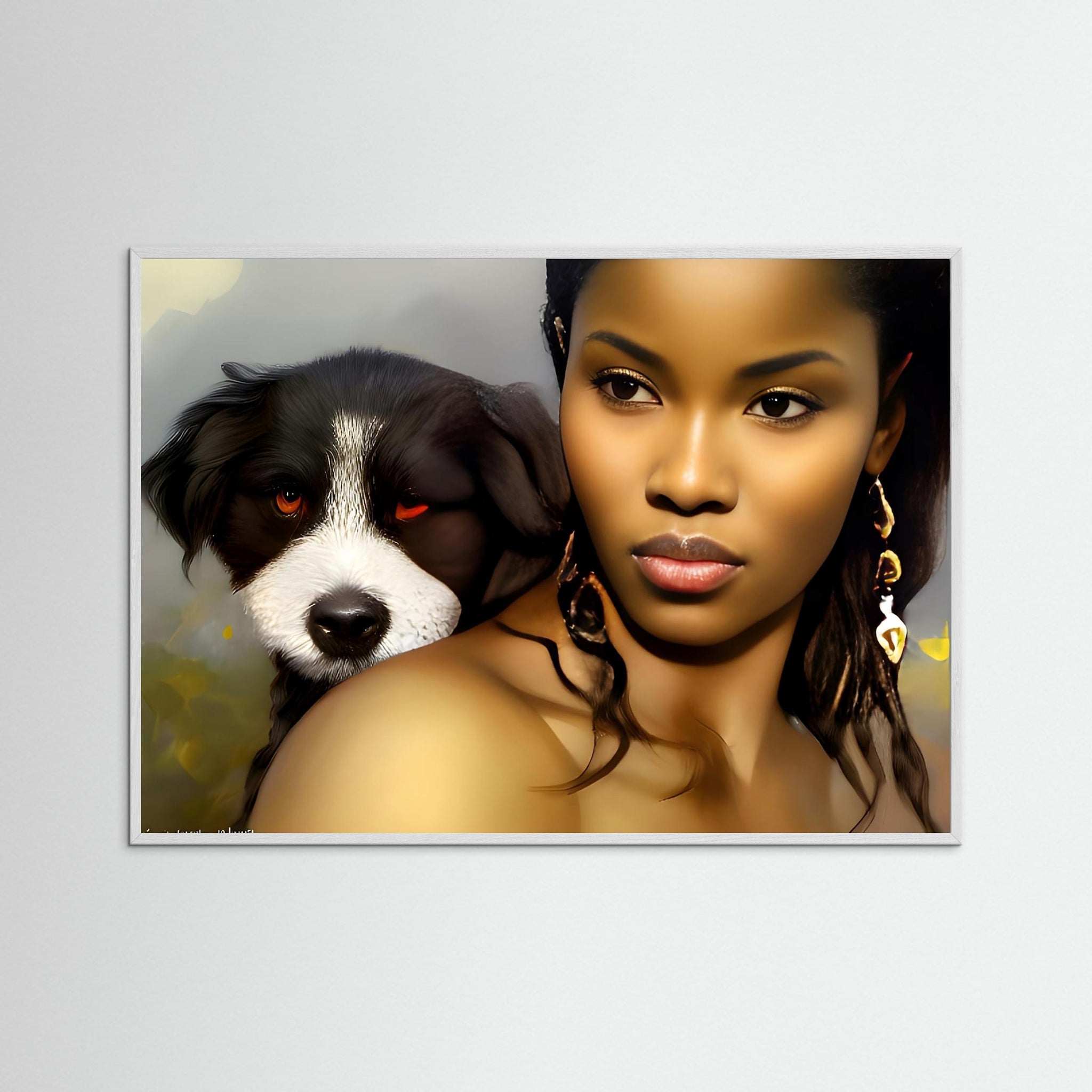 Grace & Loyalty als Kunstmotiv mit weißem Echtholzrahmen