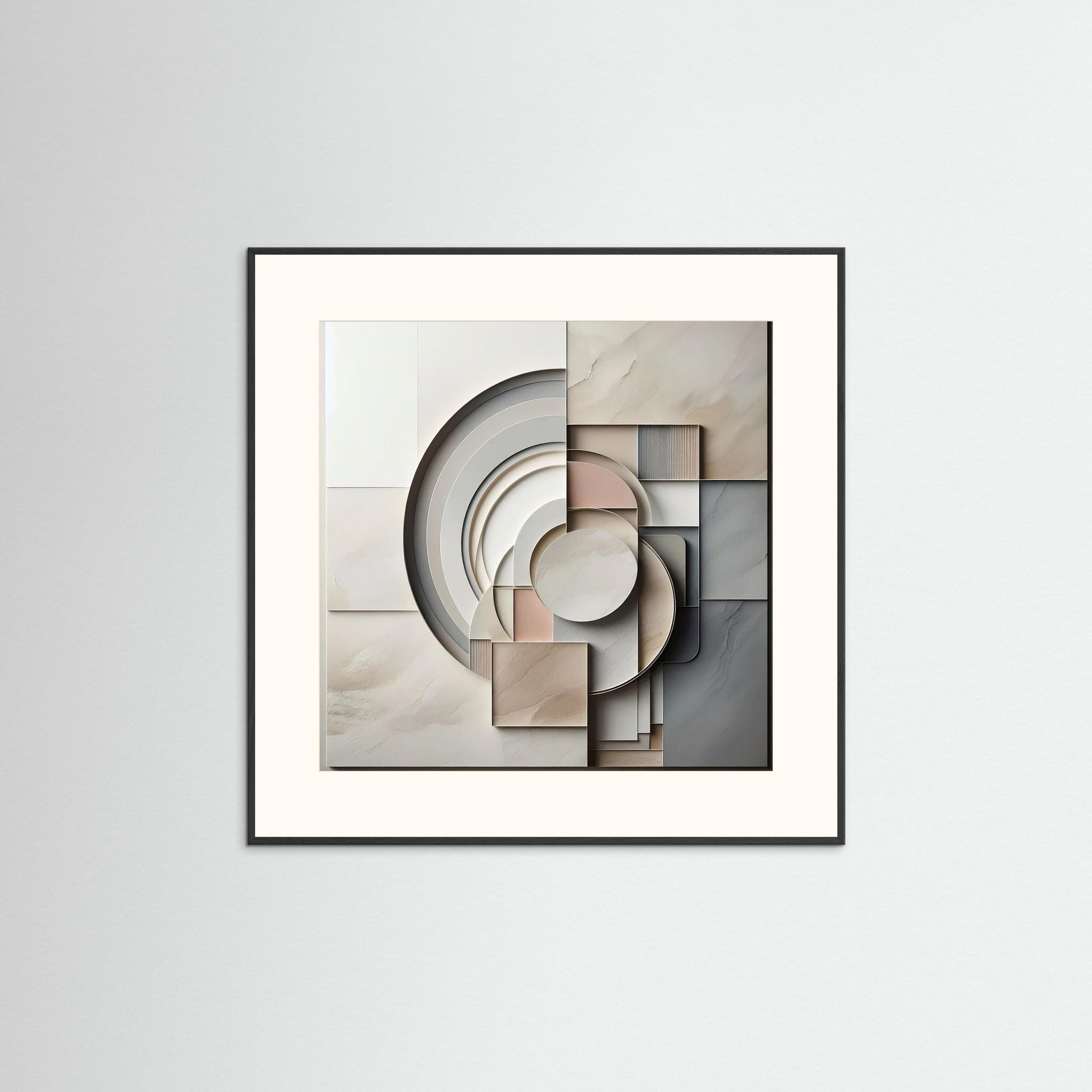 Harmony of Shapes als Kunstwerk mit schwarzem Echtholzrahmen