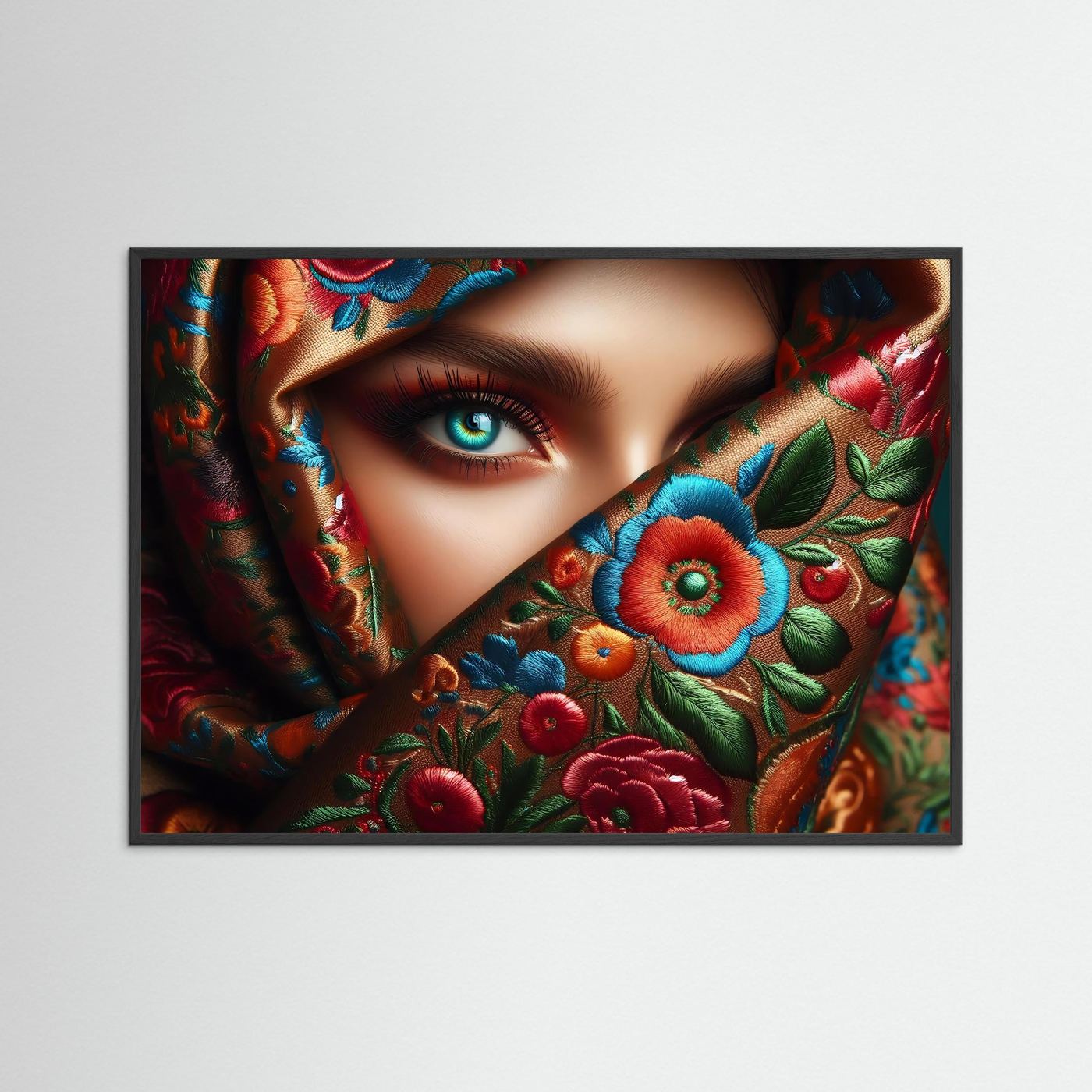 Hidden in Bloom als Kunstwerk mit schwarzem Echtholzrahmen