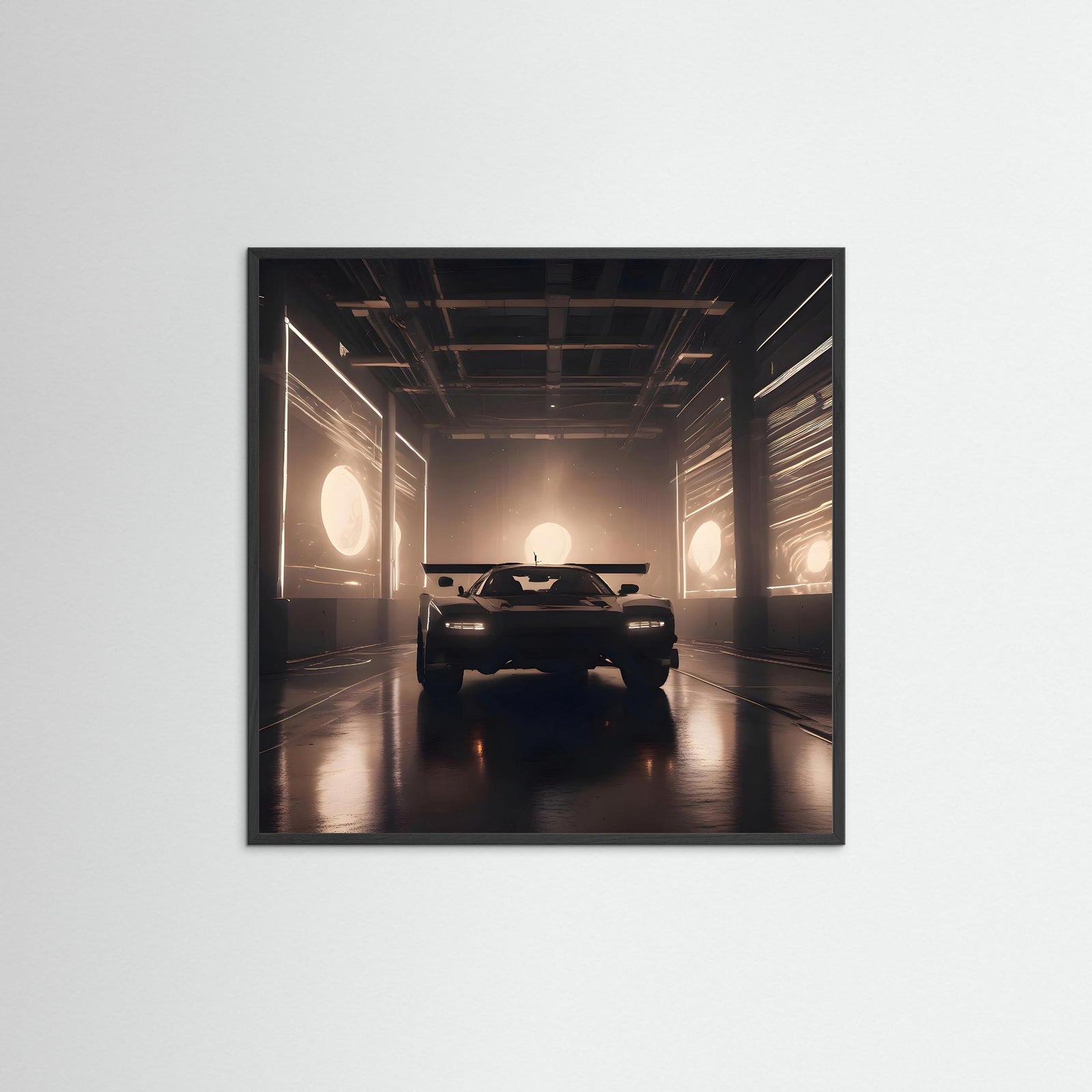 Ignition Point als Kunstwerk mit schwarzem Echtholzrahmen