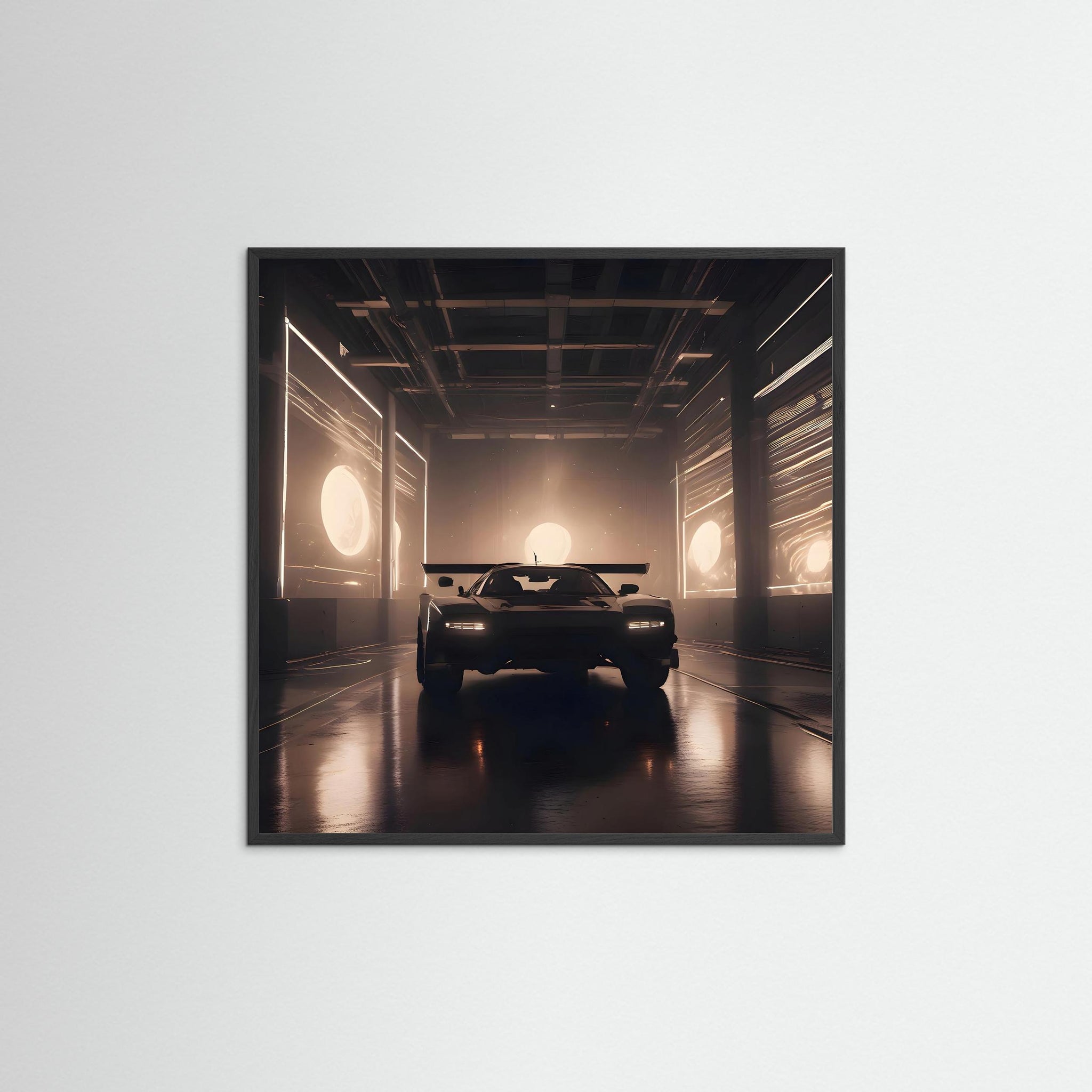Ignition Point als Kunstwerk mit schwarzem Echtholzrahmen