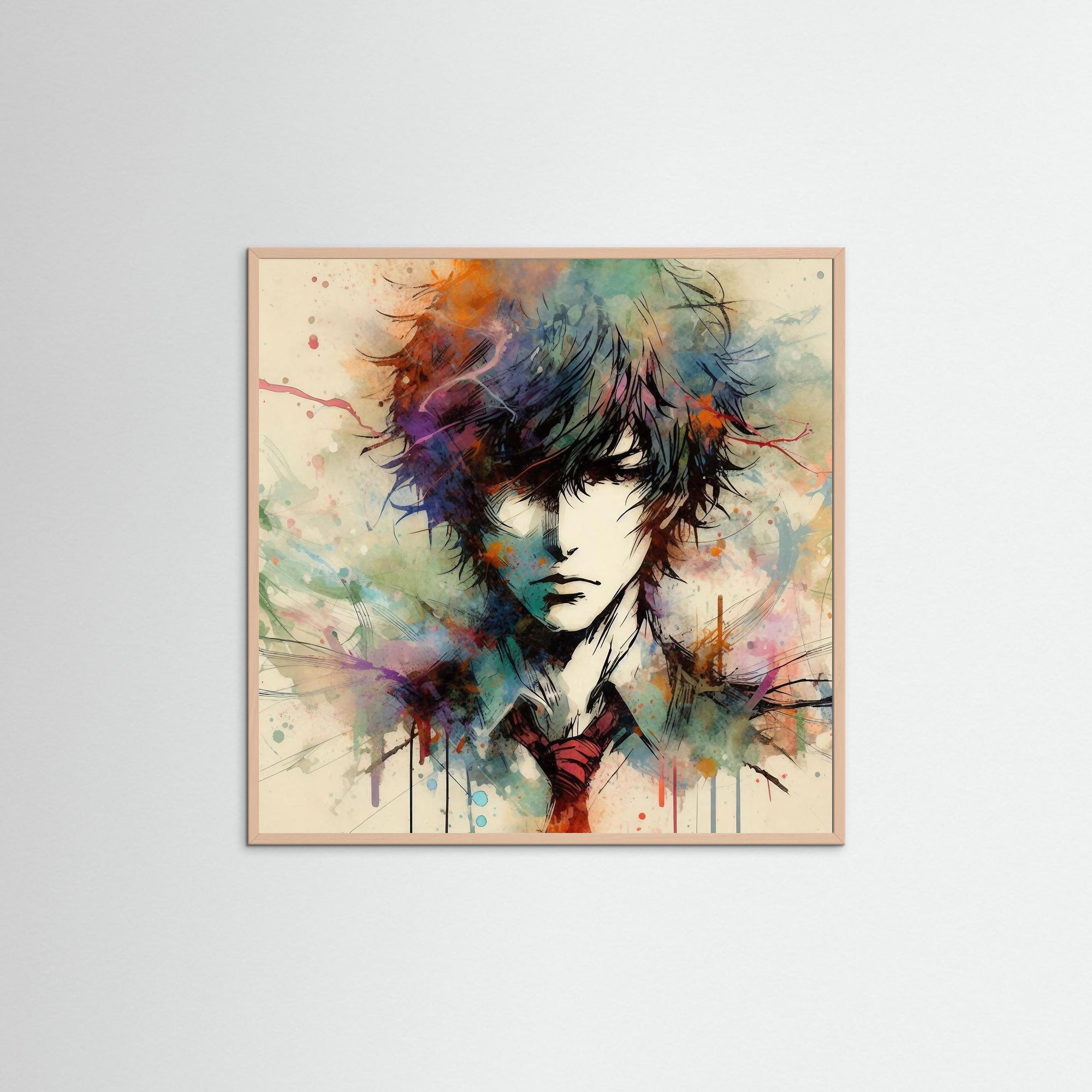 Ink Rebellion als Kunstmotiv mit Echtholzrahmen in Rose
