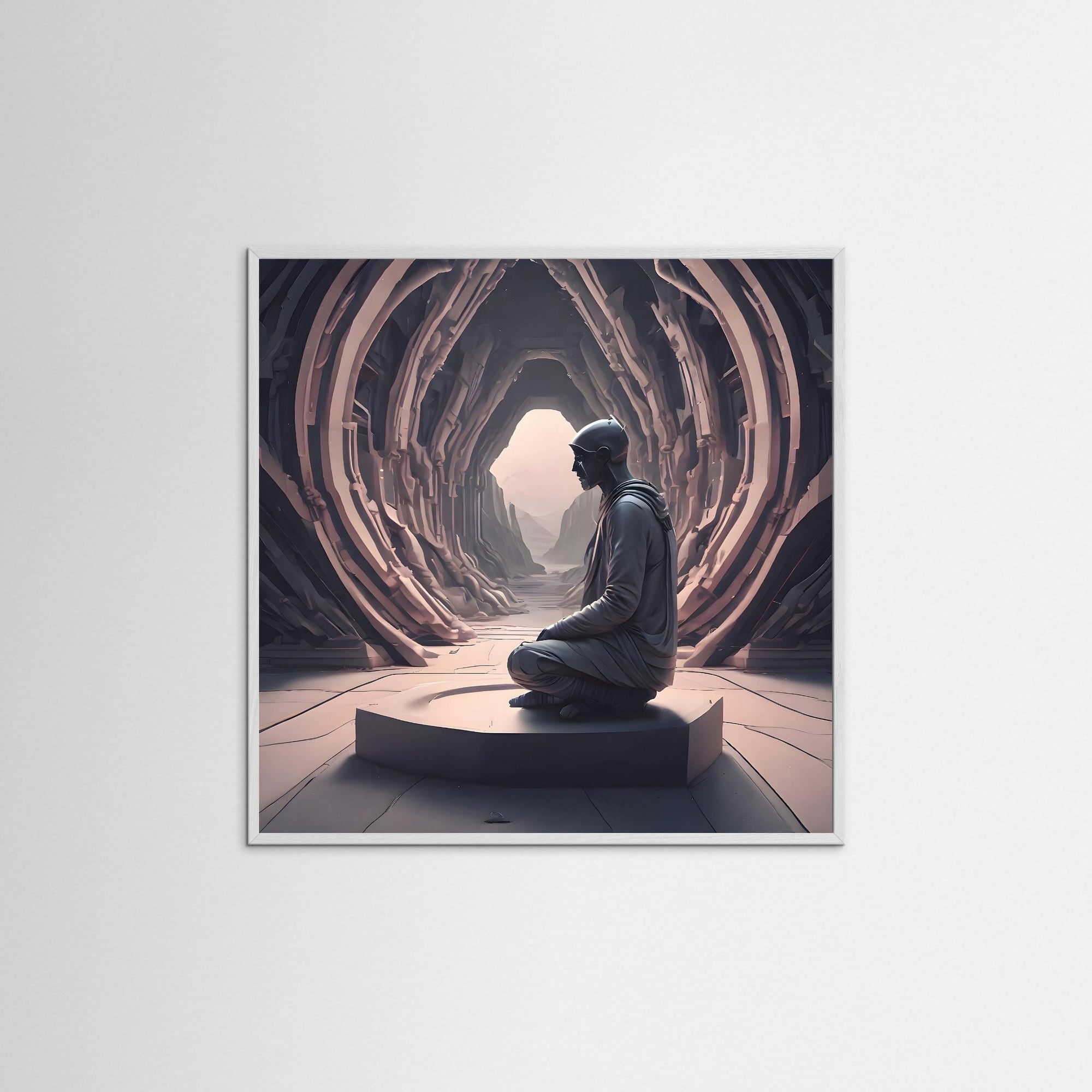 Inner Code als Kunstmotiv mit weißem Echtholzrahmen