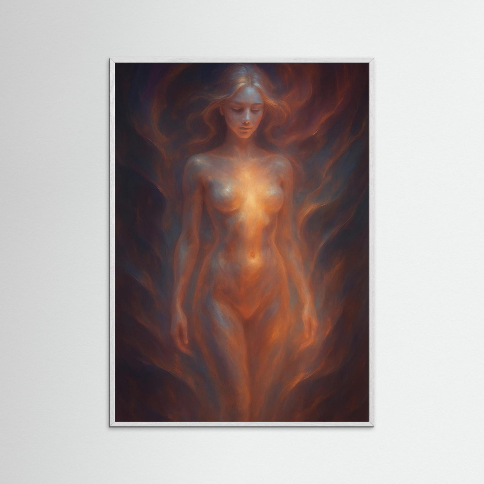 Inner Light als Kunstmotiv mit weißem Echtholzrahmen