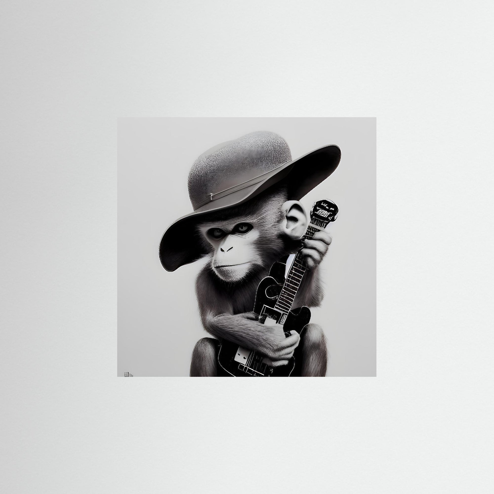 Guitar Playing Ape – AI Art (Print)