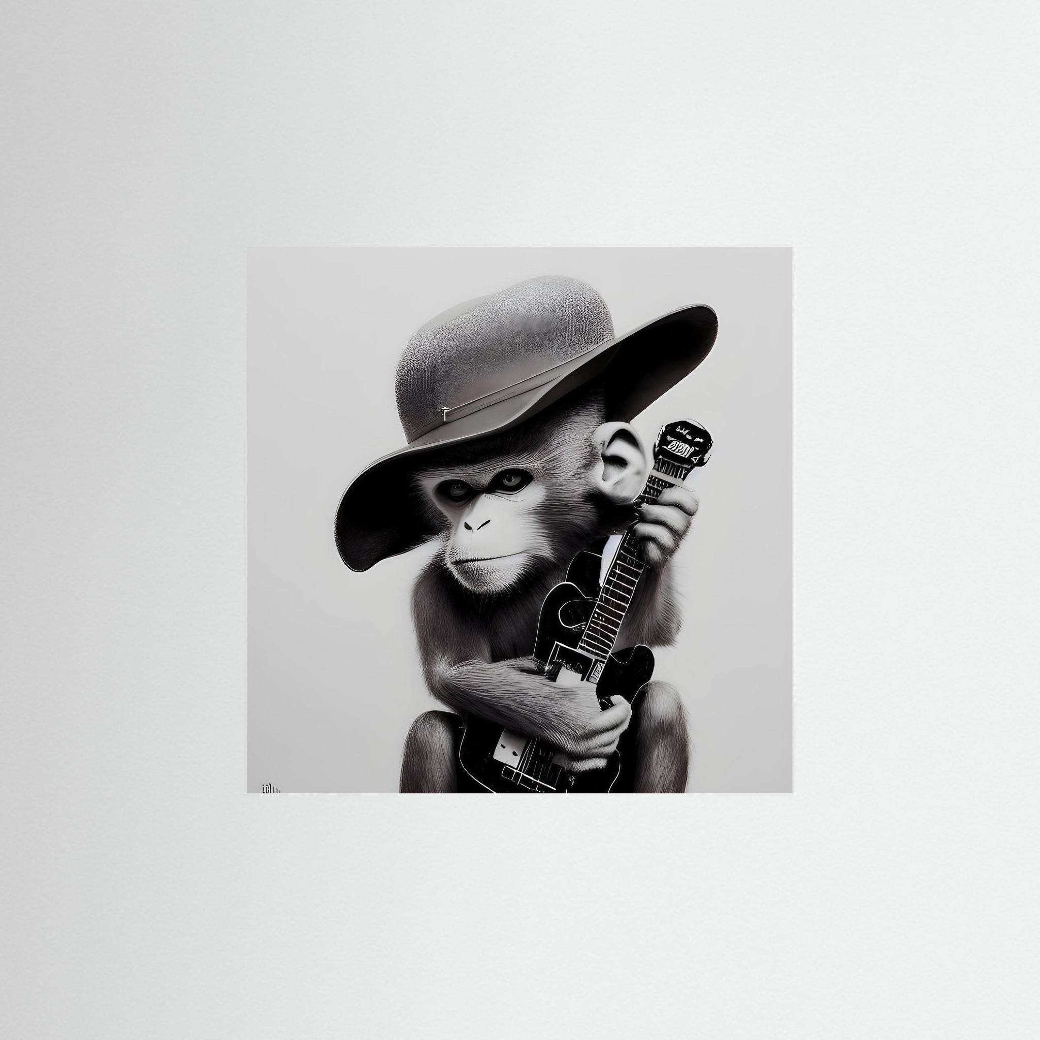 Guitar Playing Ape – AI Art (Print)