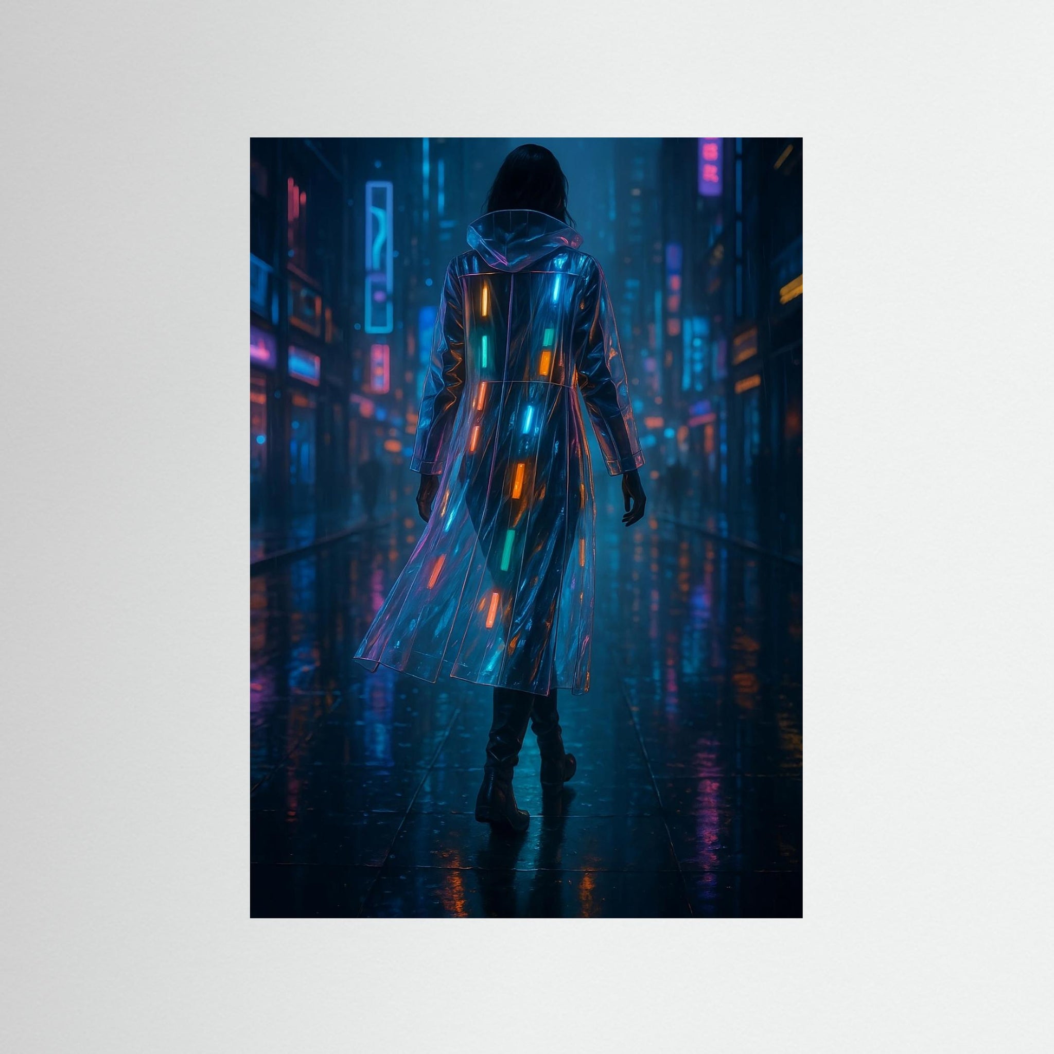 Electric Rain – AI Art (Print)
