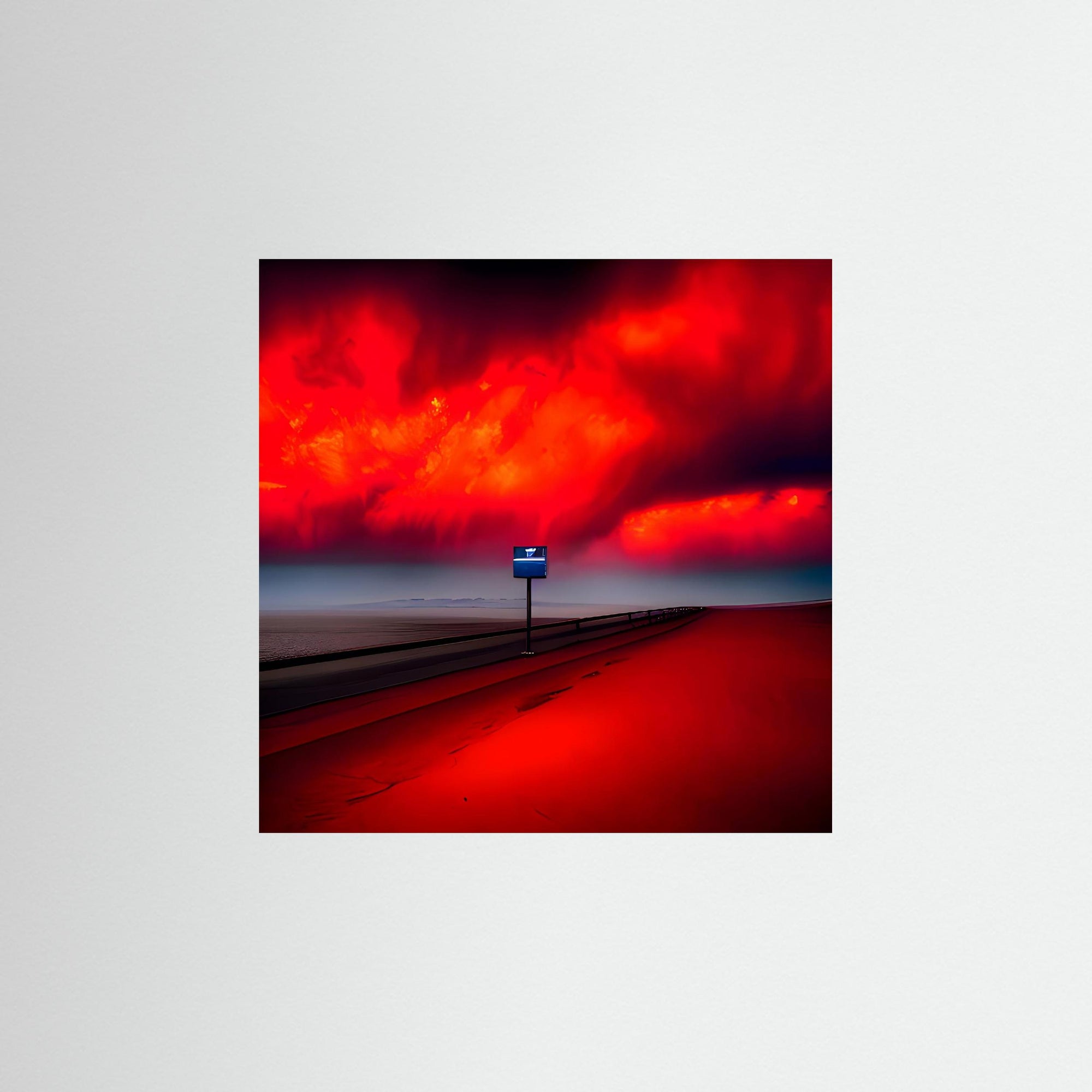 Crimson Horizon – AI Art (Print)