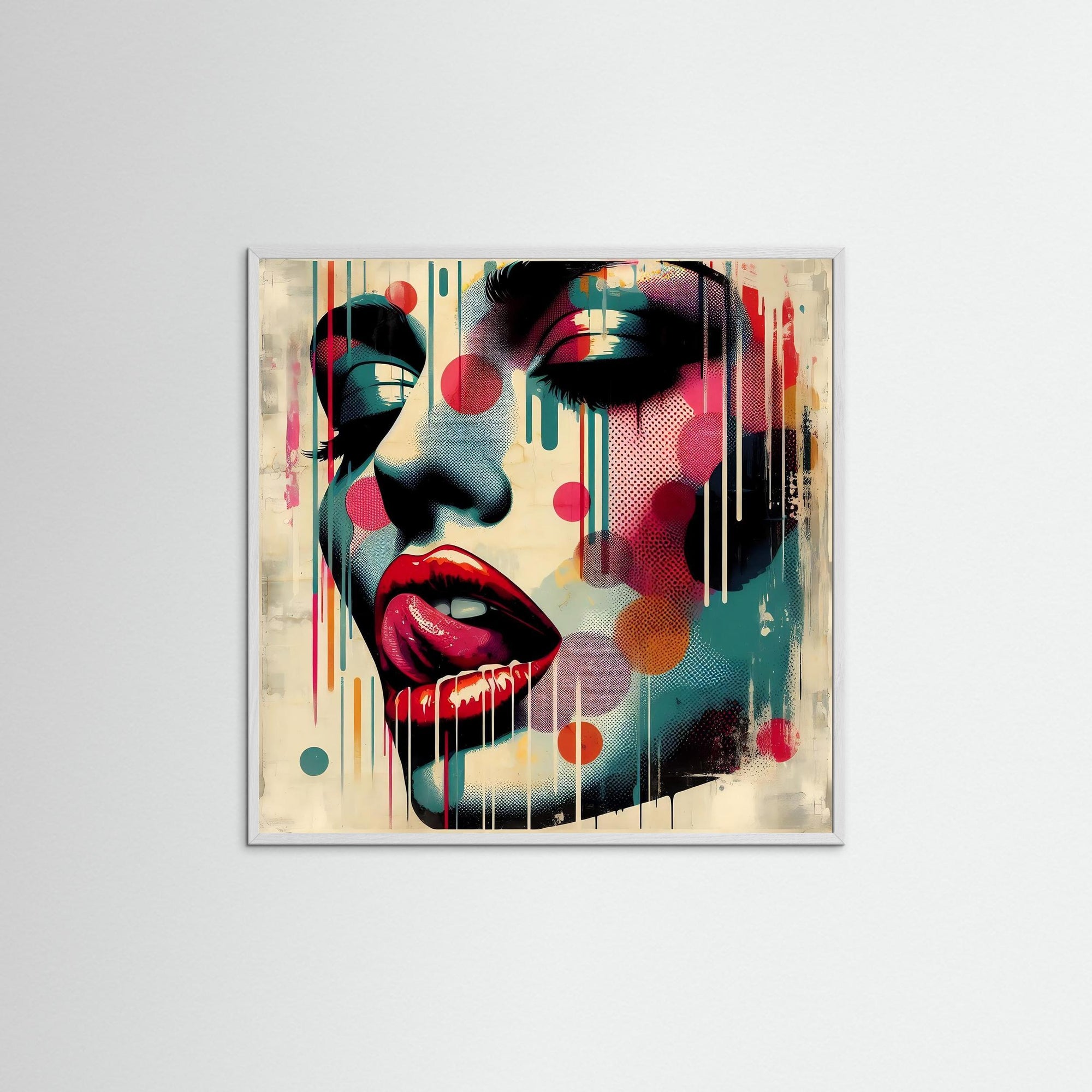 Lick of Color als Kunstdruck mit weißem Echtholzrahmen