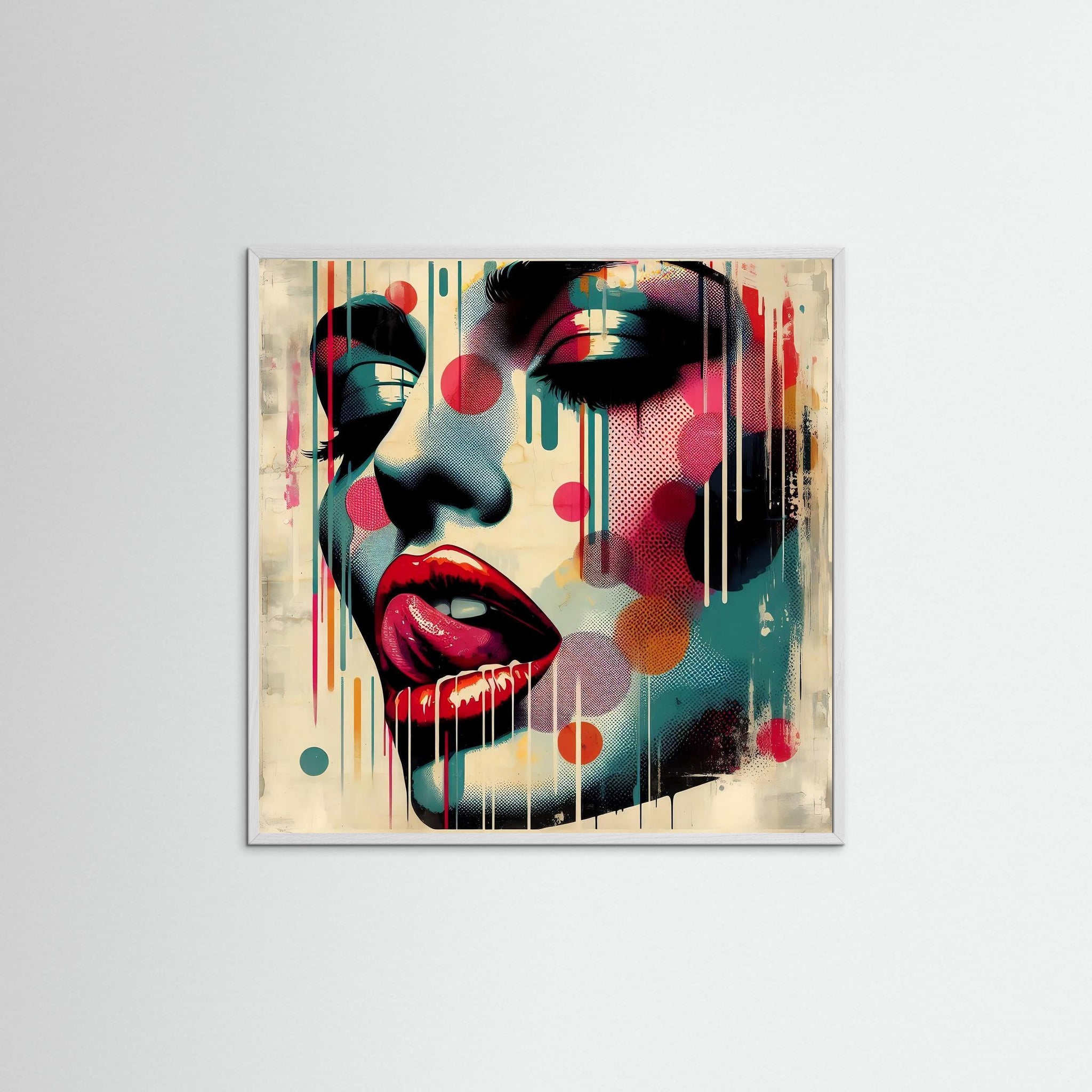 Lick of Color als Kunstdruck mit weißem Echtholzrahmen