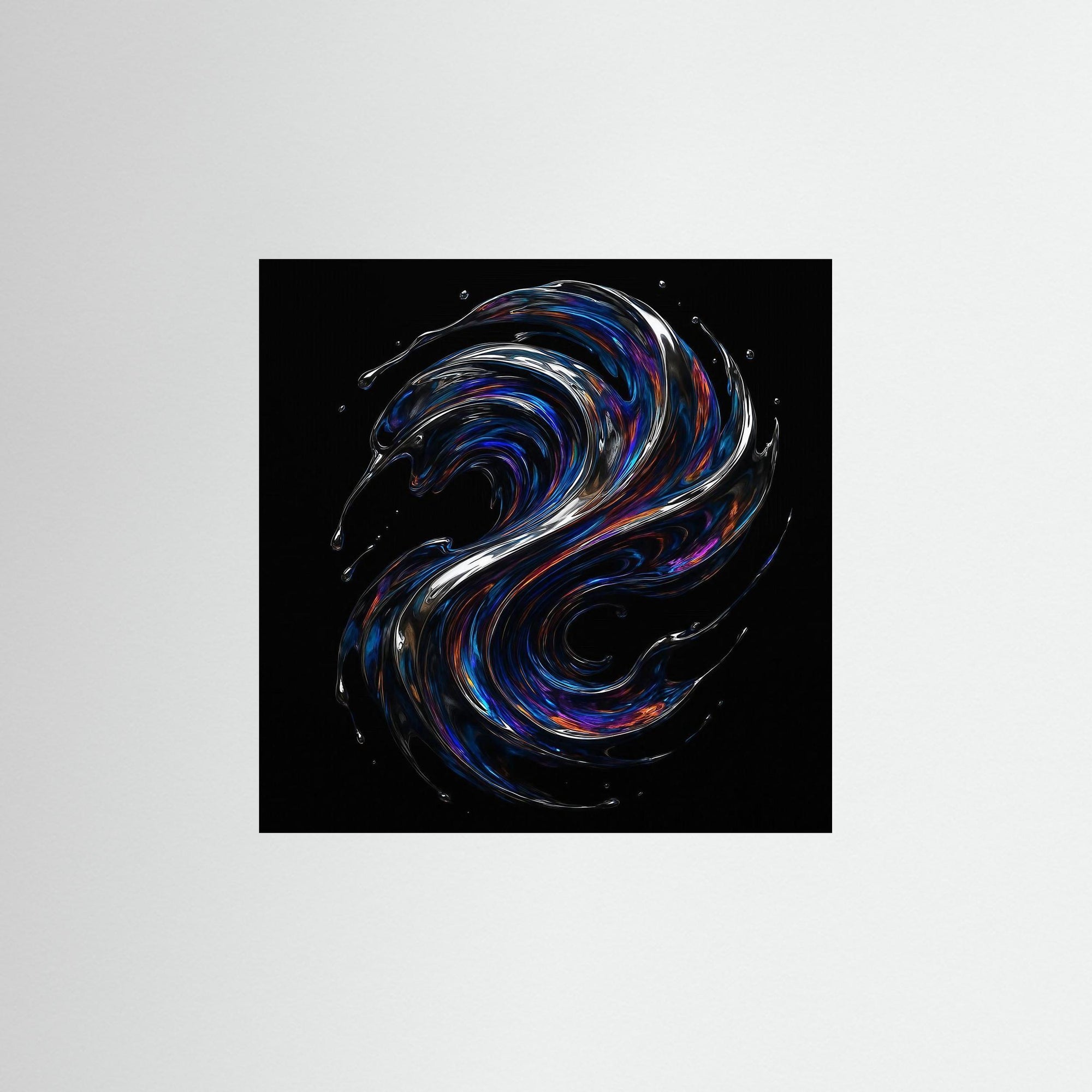 Liquid Flame als rahmenlose Wandkunst