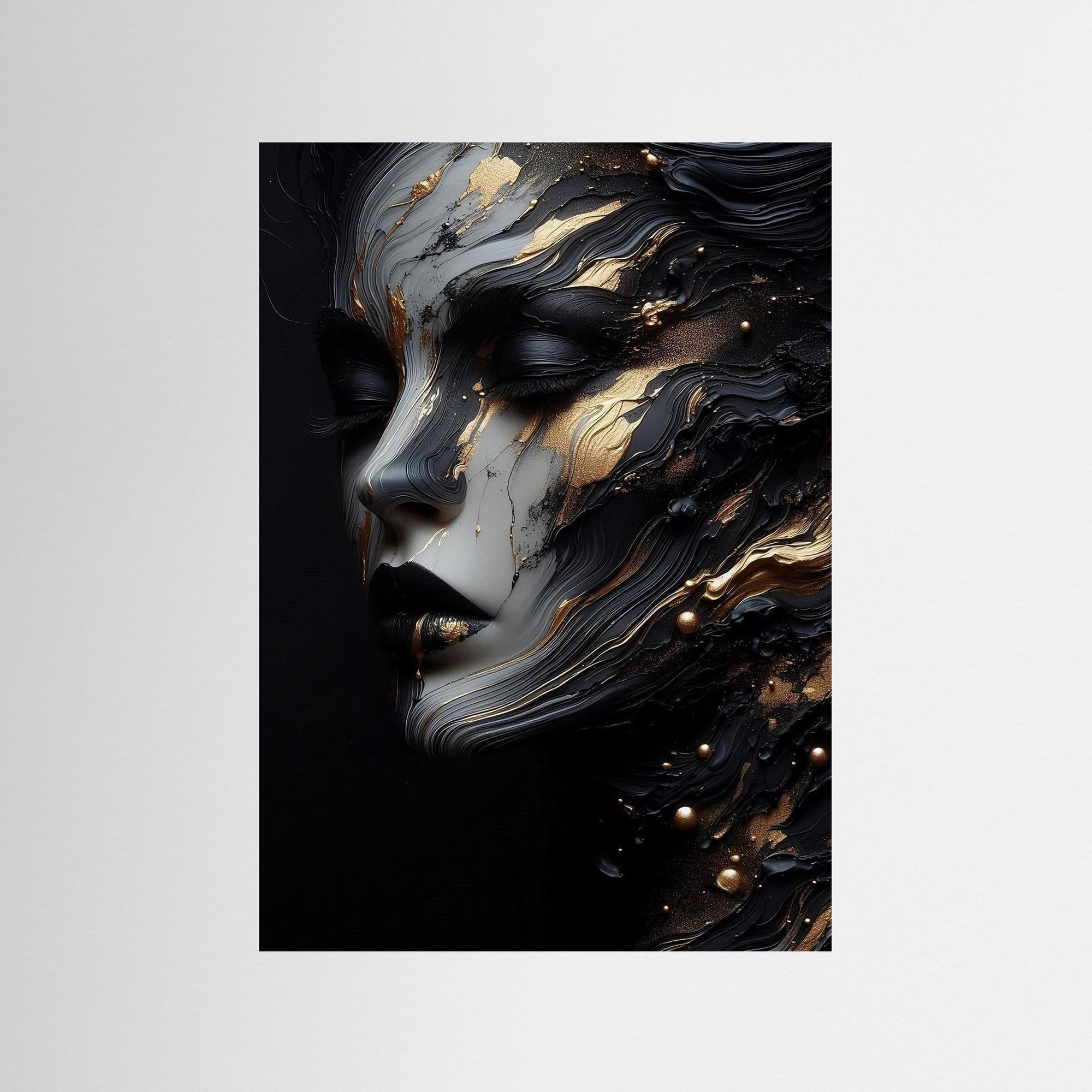 Liquid Gold als rahmenlose Wandkunst